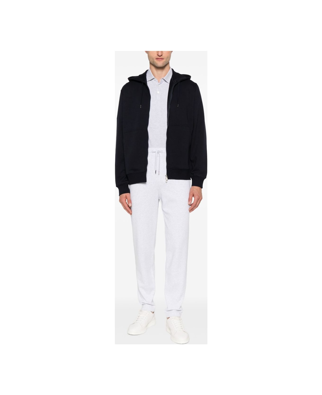 Brunello Cucinelli Cotton Zipped Hoodie - Blue