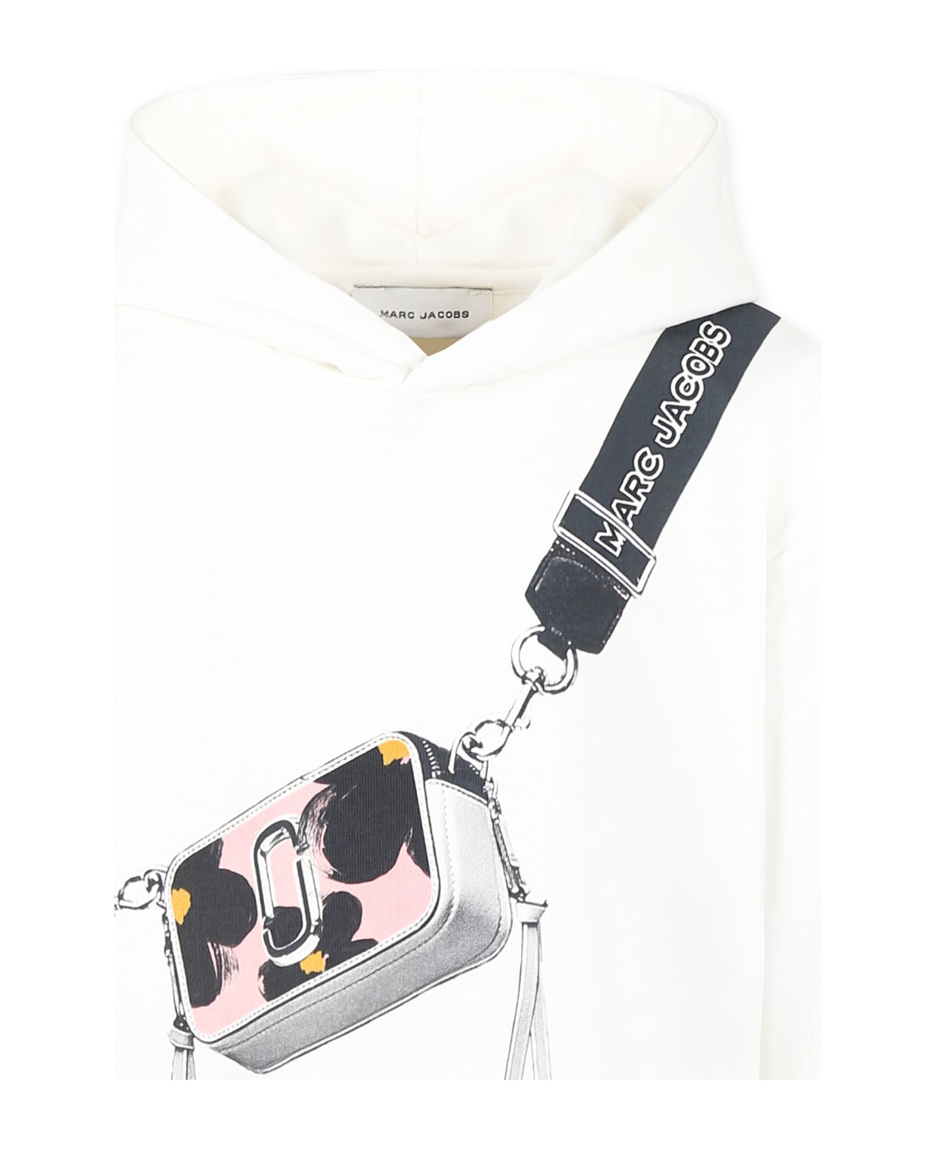 Marc Jacobs White Sweatshirt For Girl With Bag Print - White