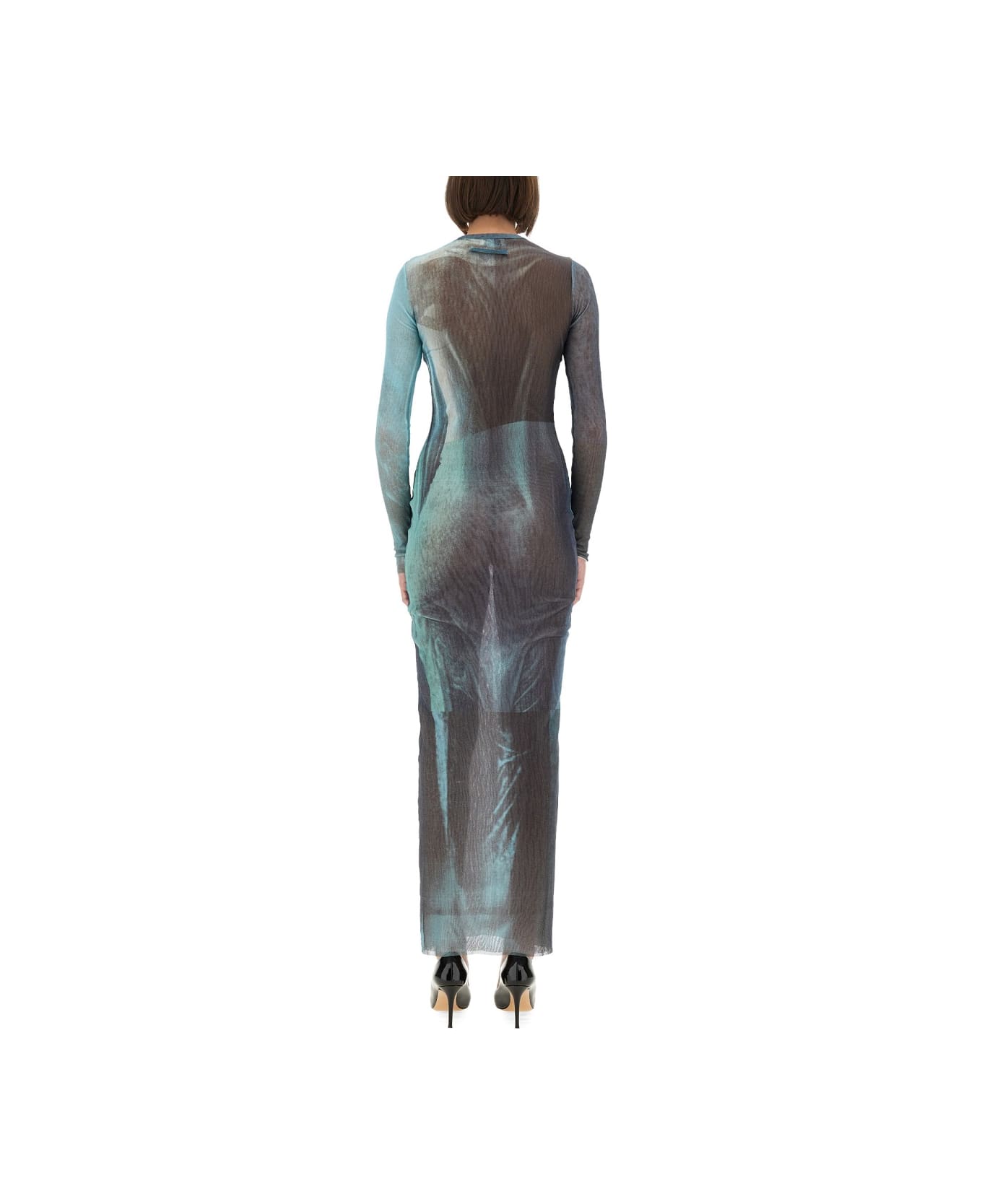 Jean Paul Gaultier "water" Mesh Long Dress - AZURE