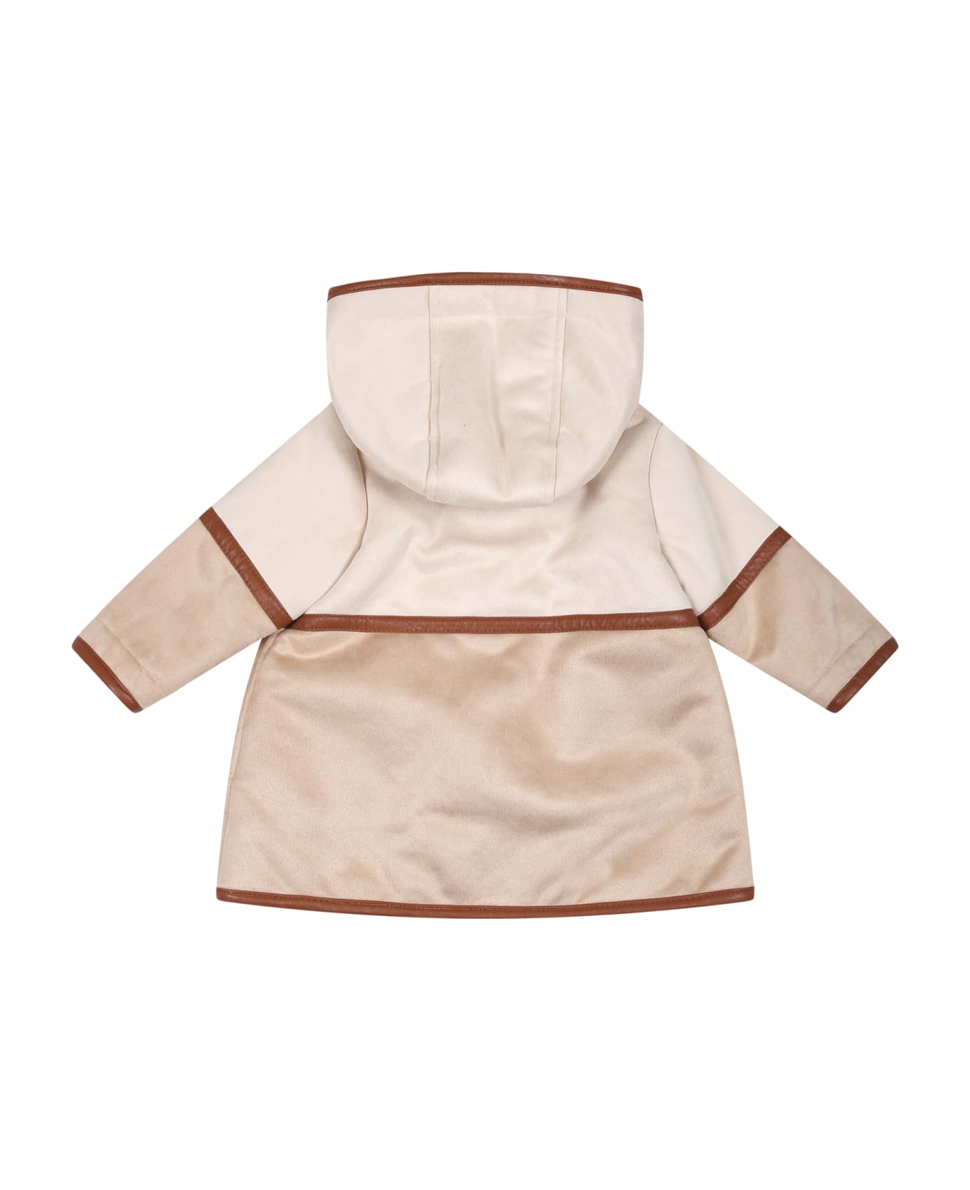 Chloé Beige Coat For Baby Girl With Logo - Beige コート＆ジャケット