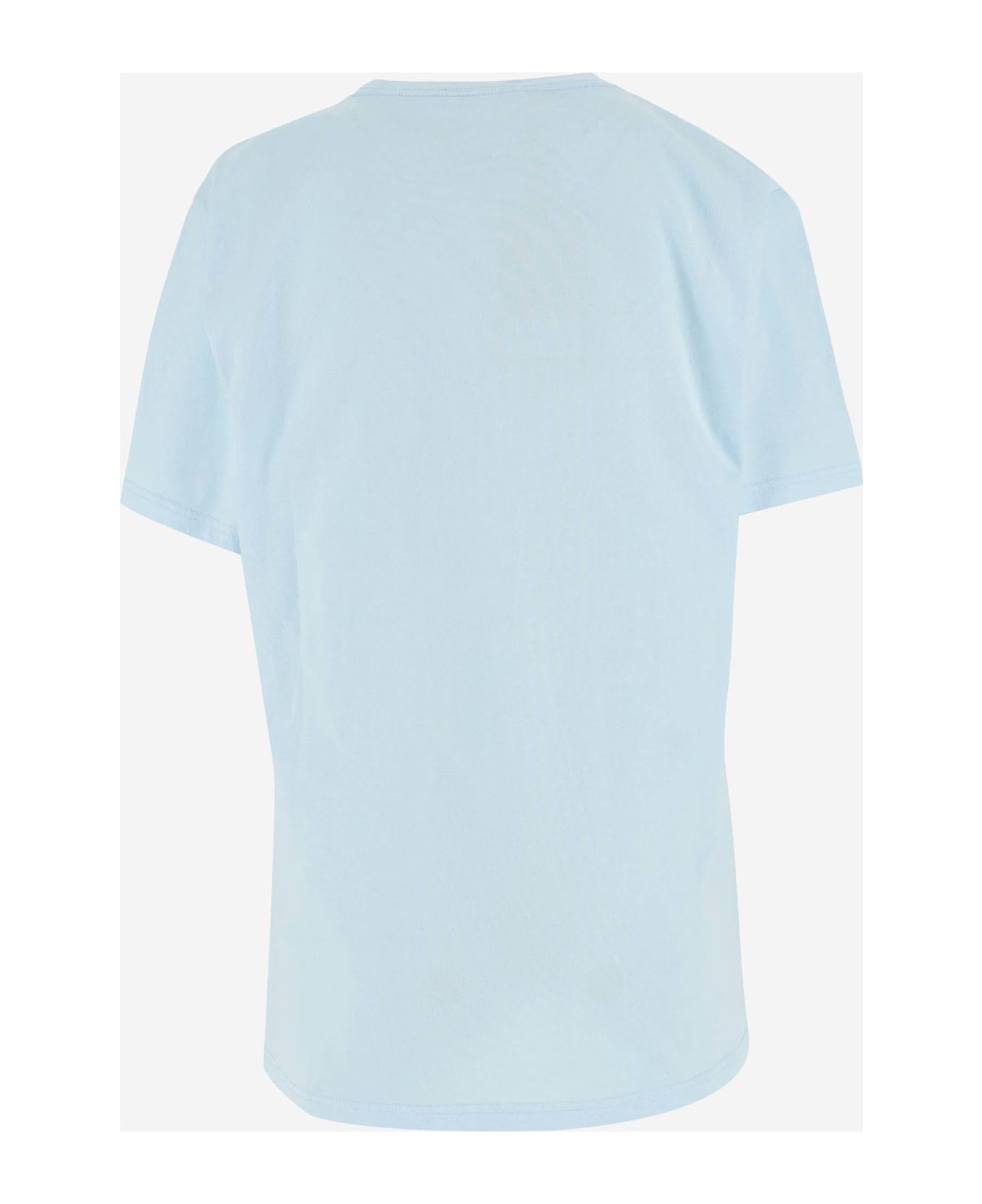 Versace Cotton T-shirt With Logo - Blue Tシャツ