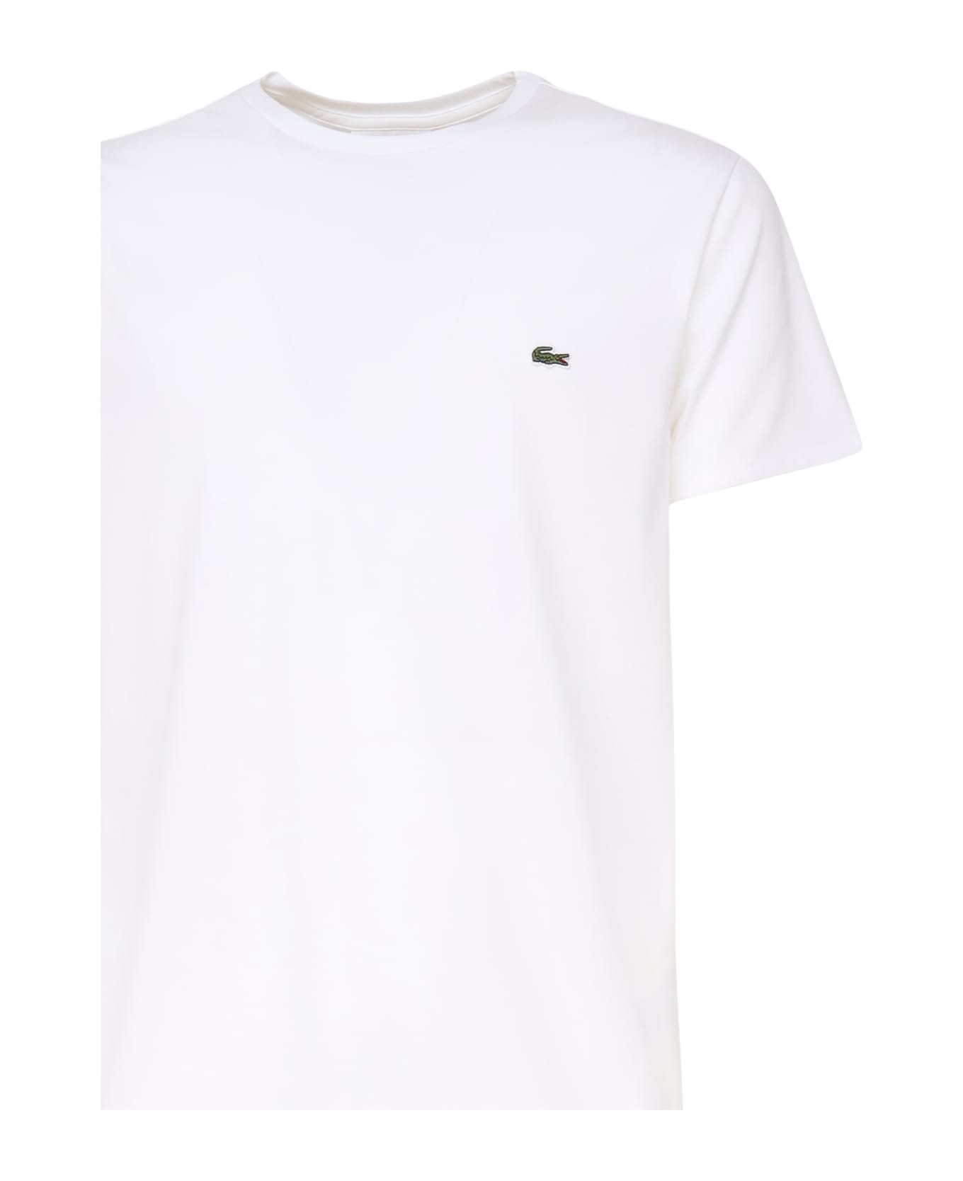 Lacoste Logo Patch Jersey T-shirt - White