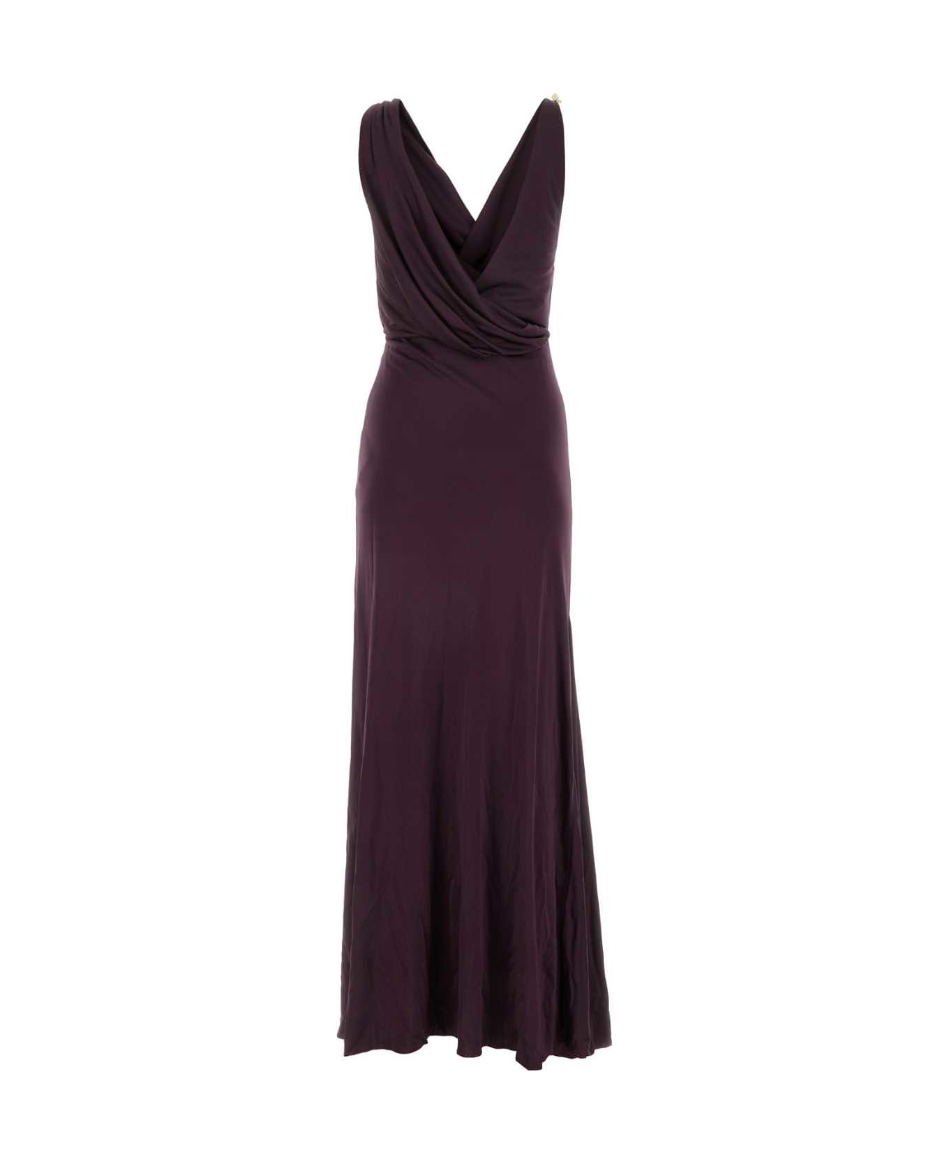 Lanvin Grape Viscose Long Dress - CASSIS