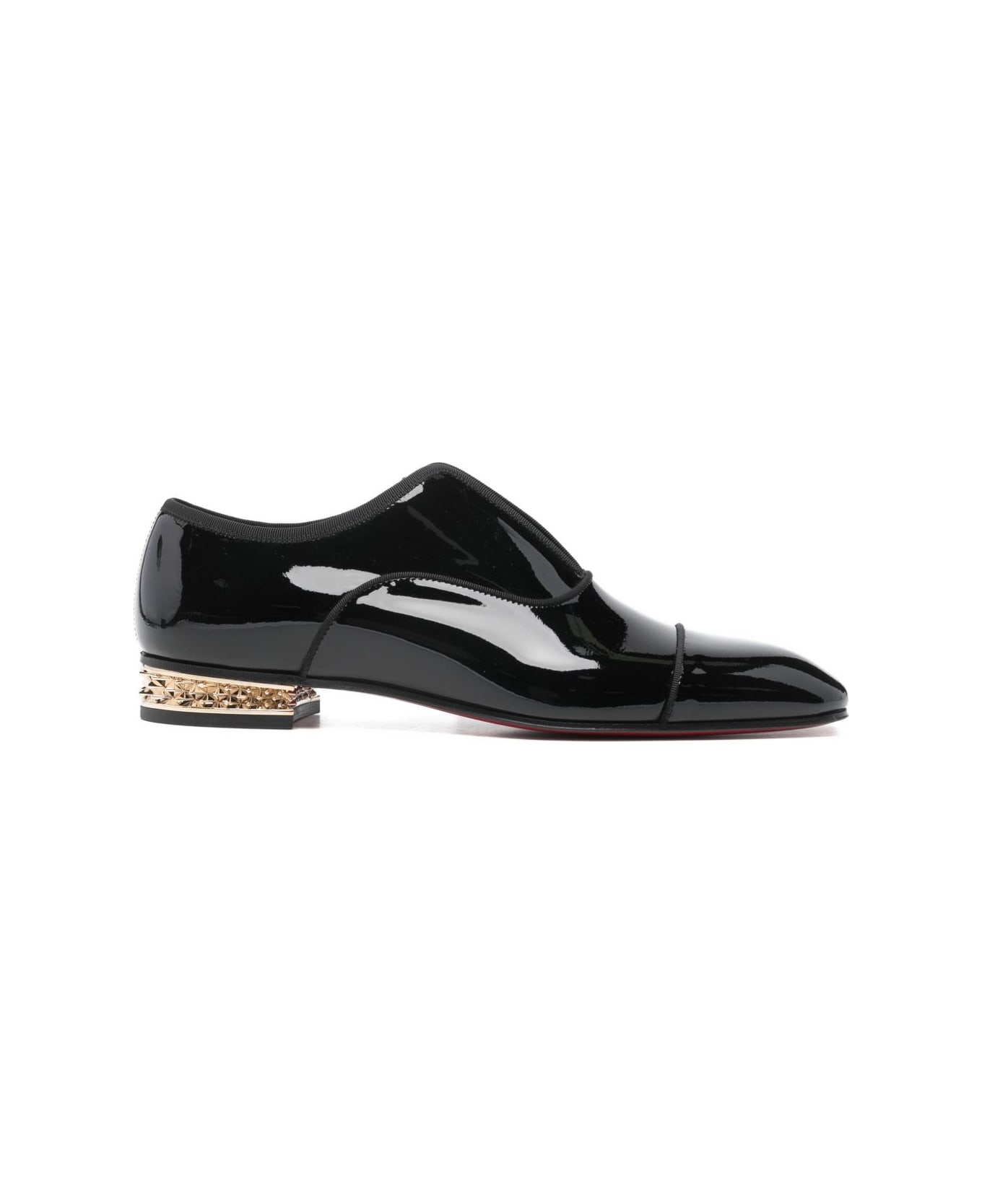 Christian Louboutin Alphamale Rocks Patent Leather Oxfords - Black