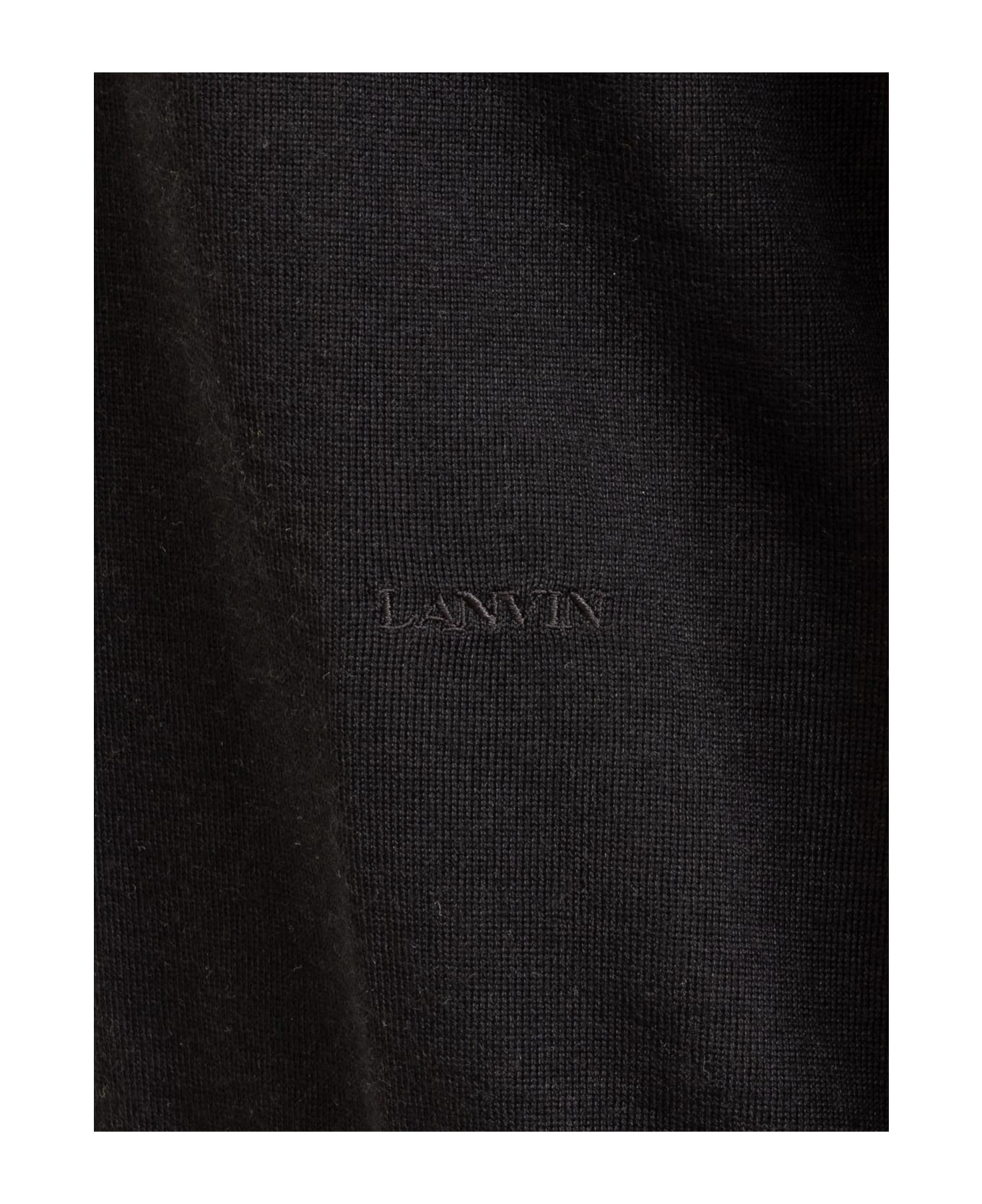 Lanvin Turtleneck With Logo - BLACK