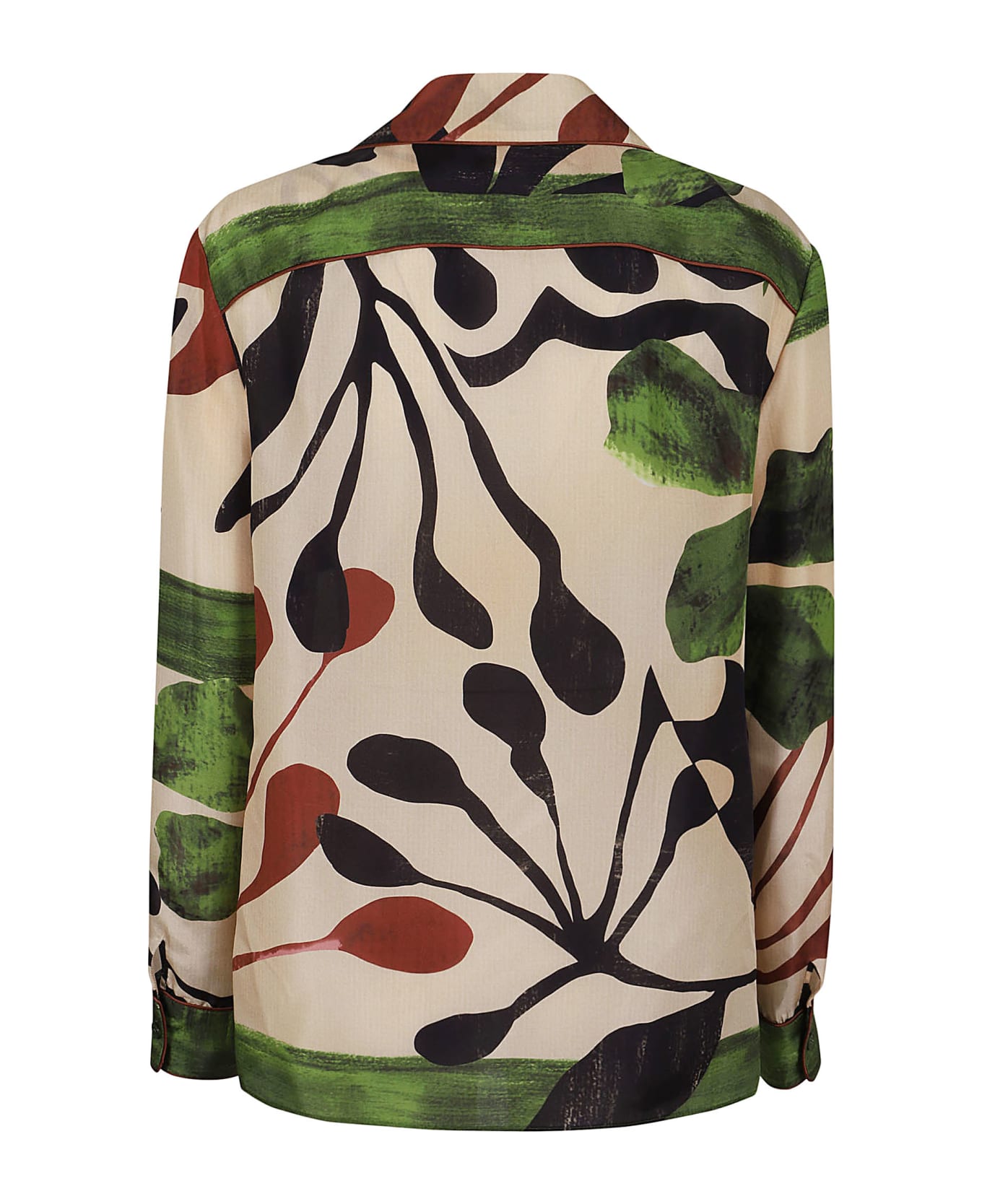 Alberta Ferretti Habotai Printed Shirt - Fantasia Verde