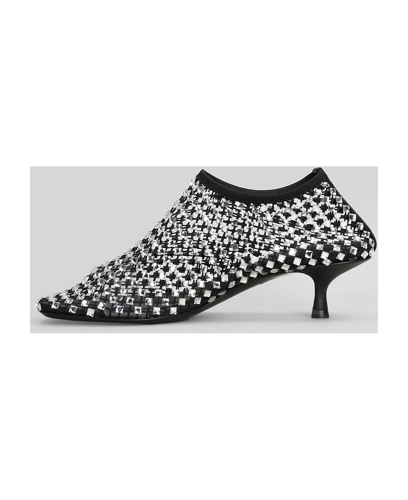 Christopher Esber Minette Bezeled 50mm Low Heels Ankle Boots In Black Nylon - black ブーツ