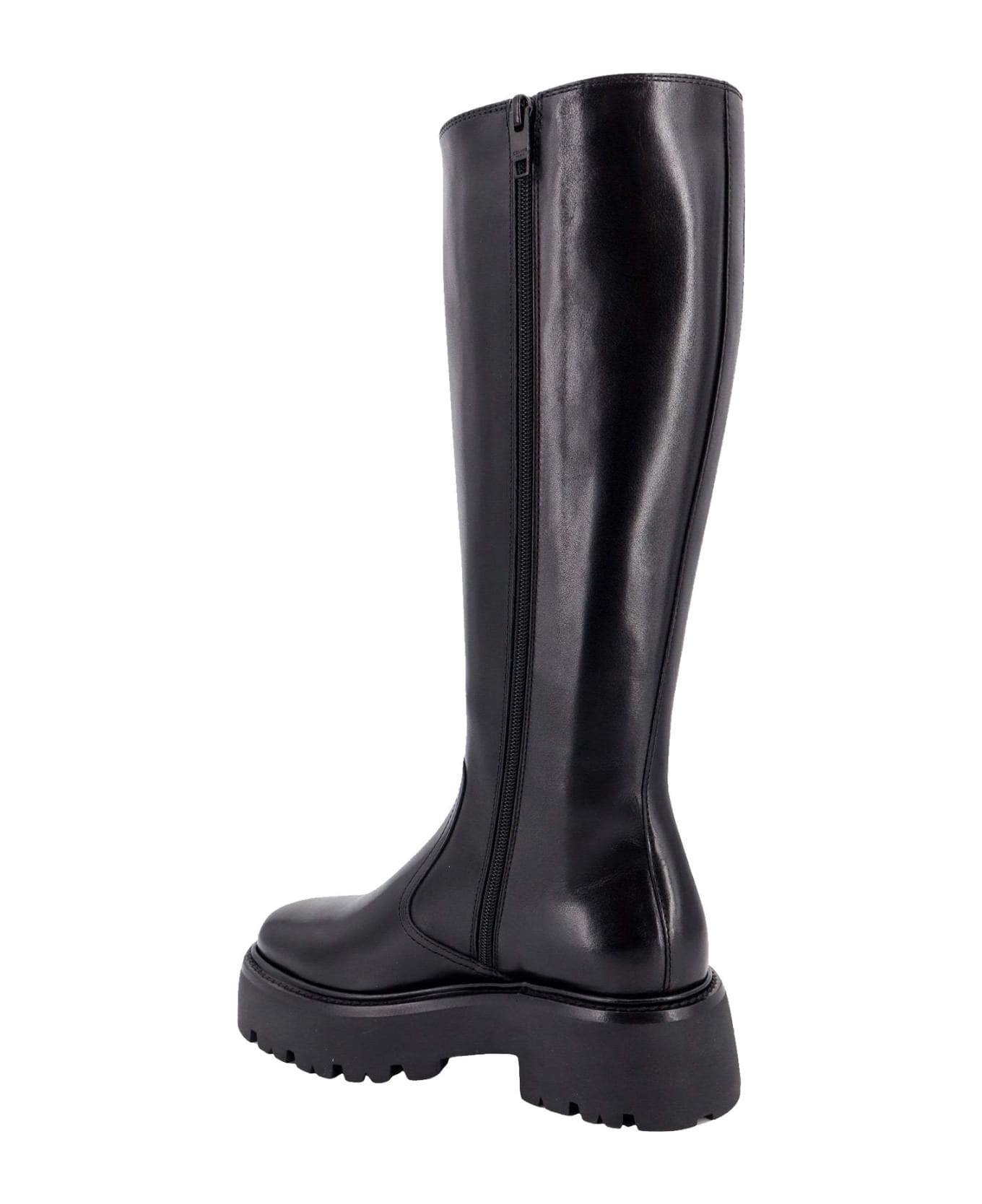 Celine Leather Zipped Boots - Black