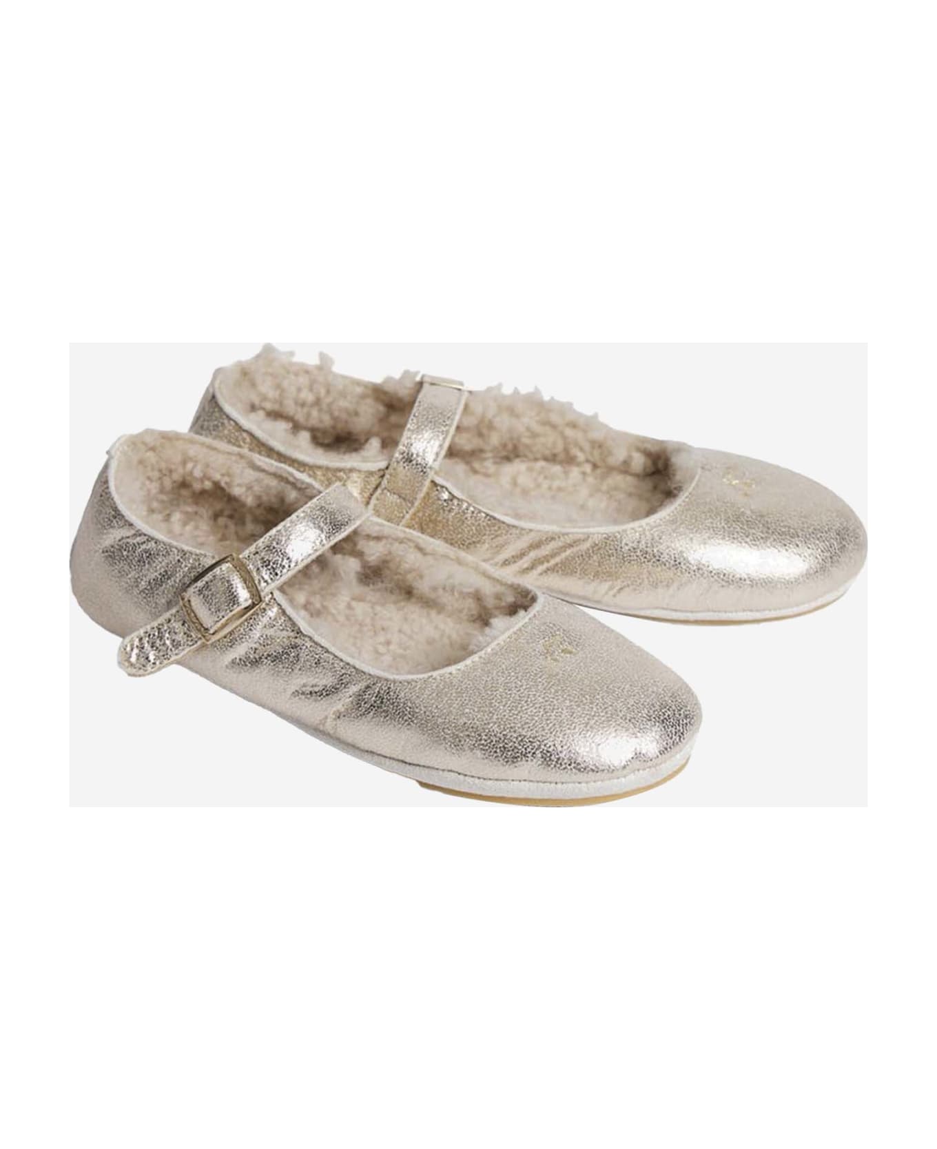 Bonpoint Leather Mary Jane Ballet Flats - Grey