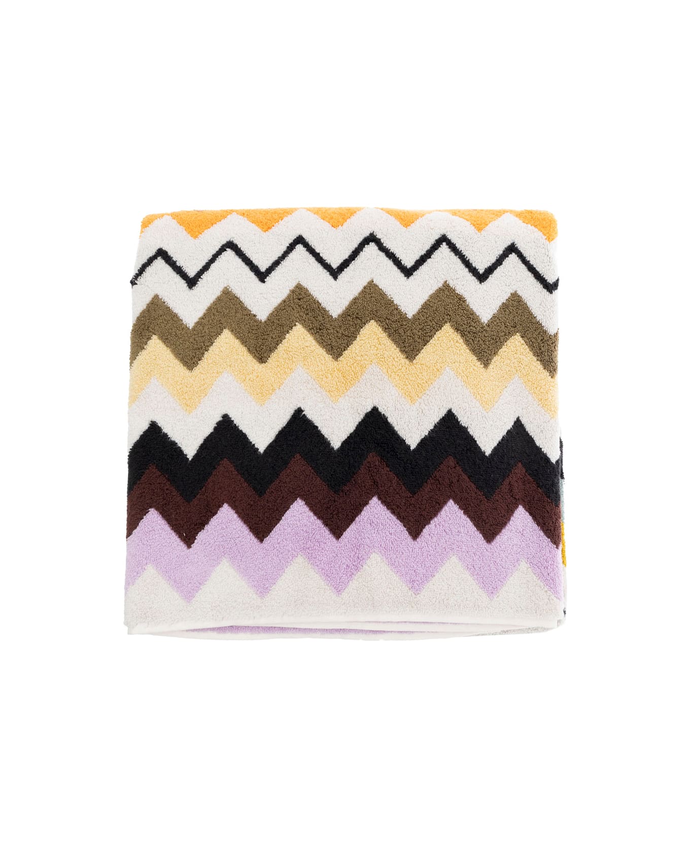 Missoni 'murrina' Multicolor Beach Towel With All-over Zigzag Motif In Cotton Home - Multicolor