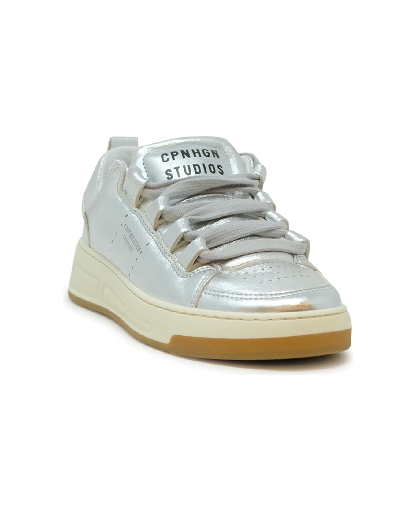 Copenhagen Silver Leather Sneakers - SILVER
