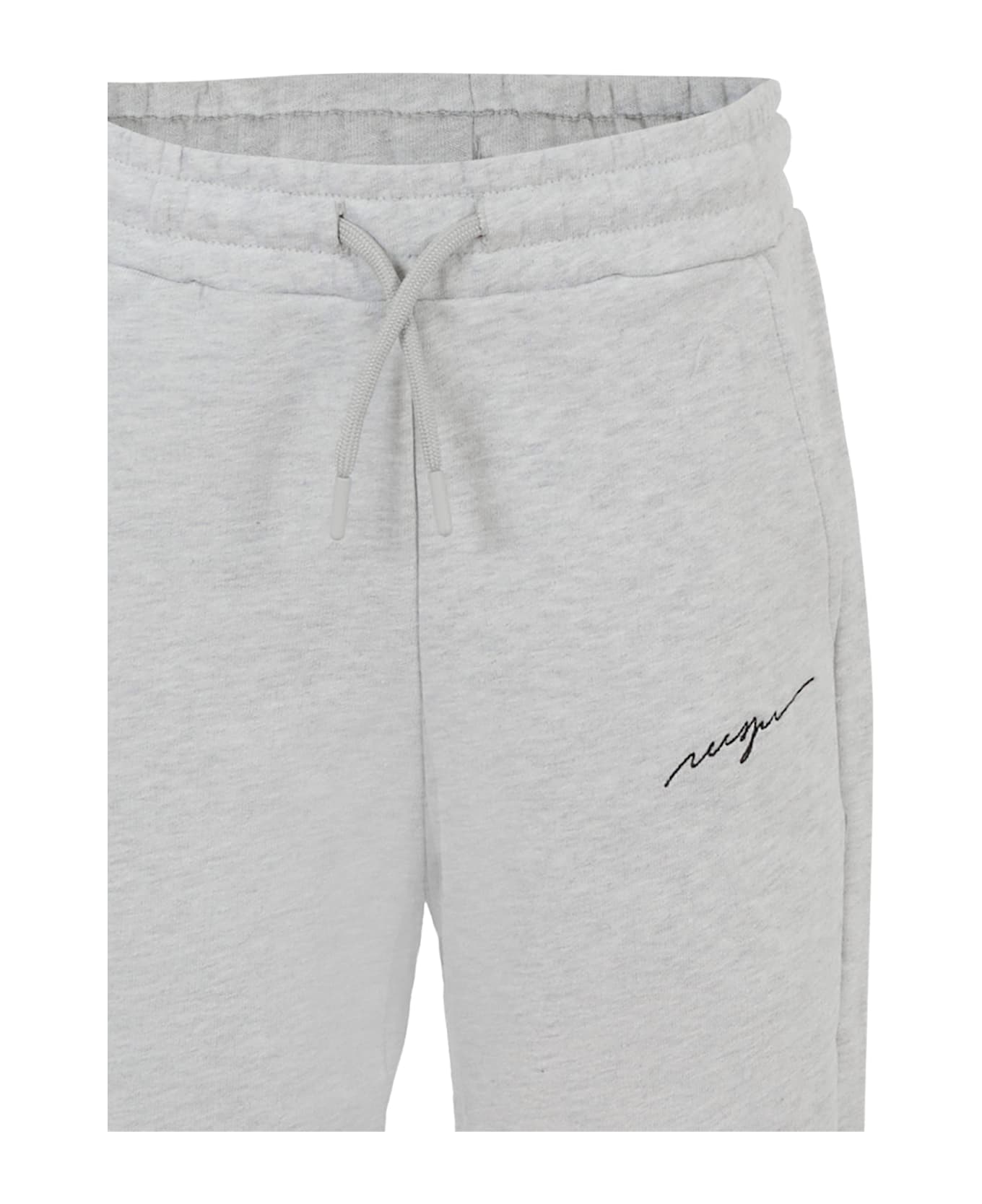 MSGM Grey Trousers For Girl With Logo - Grey