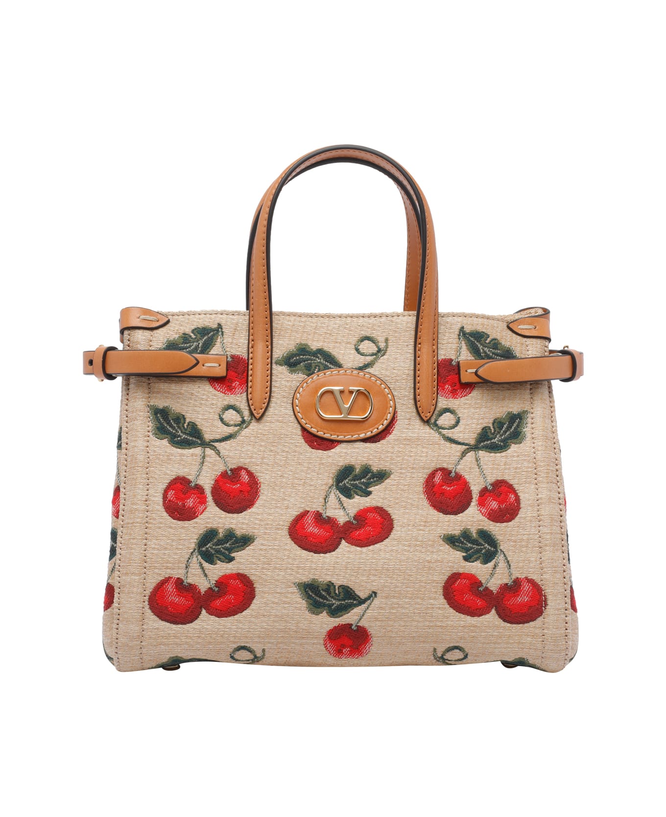 Valentino Garavani Small Antibes Cherryfic Motif Handbag - Beige
