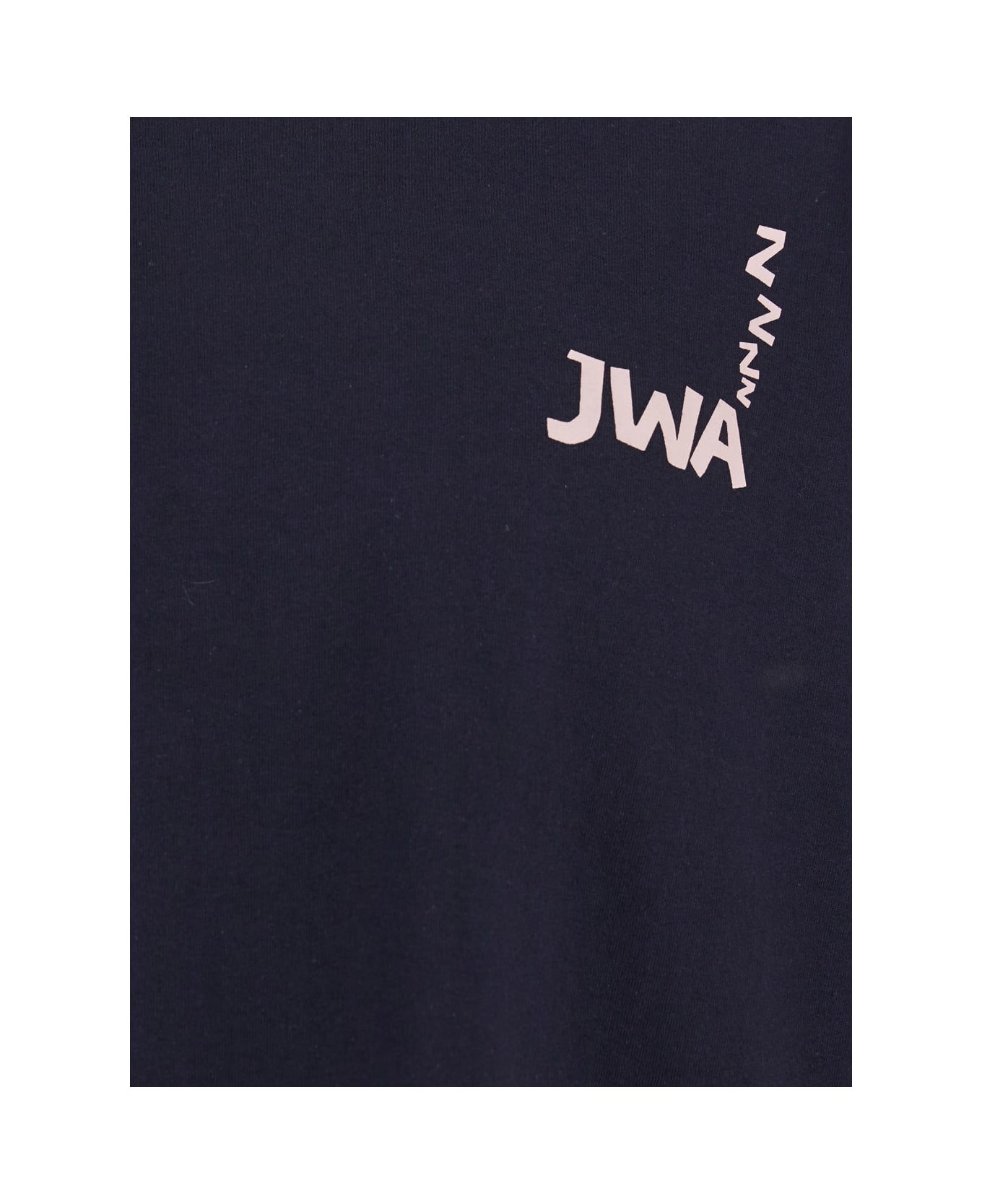 J.W. Anderson Blue Crewneck T-shirt With Logo Detail On The Front And Maxi Slogan Print On The Rear In Cotton Man - Blu