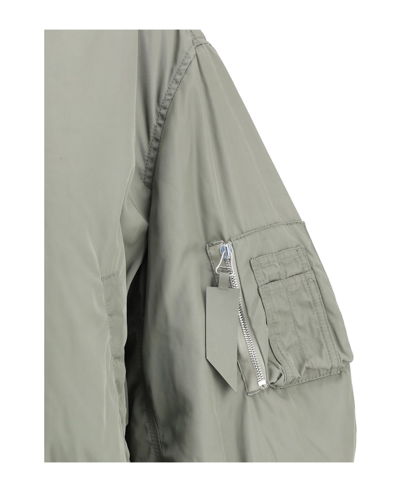 The Attico Nylon Bomber Jacket - Military Green
