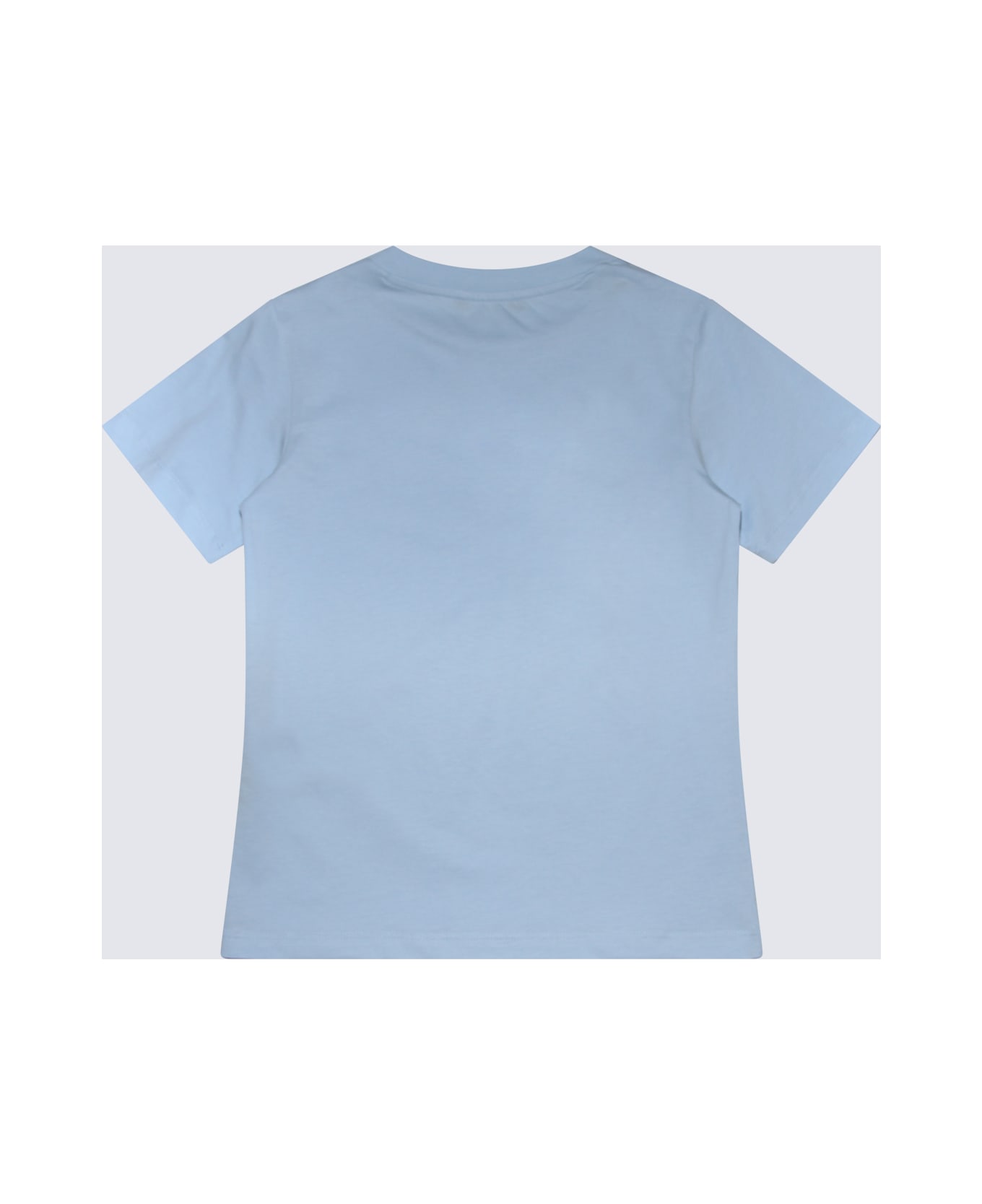 Balmain Light Blue And Black Cotton T-shirt - Blue