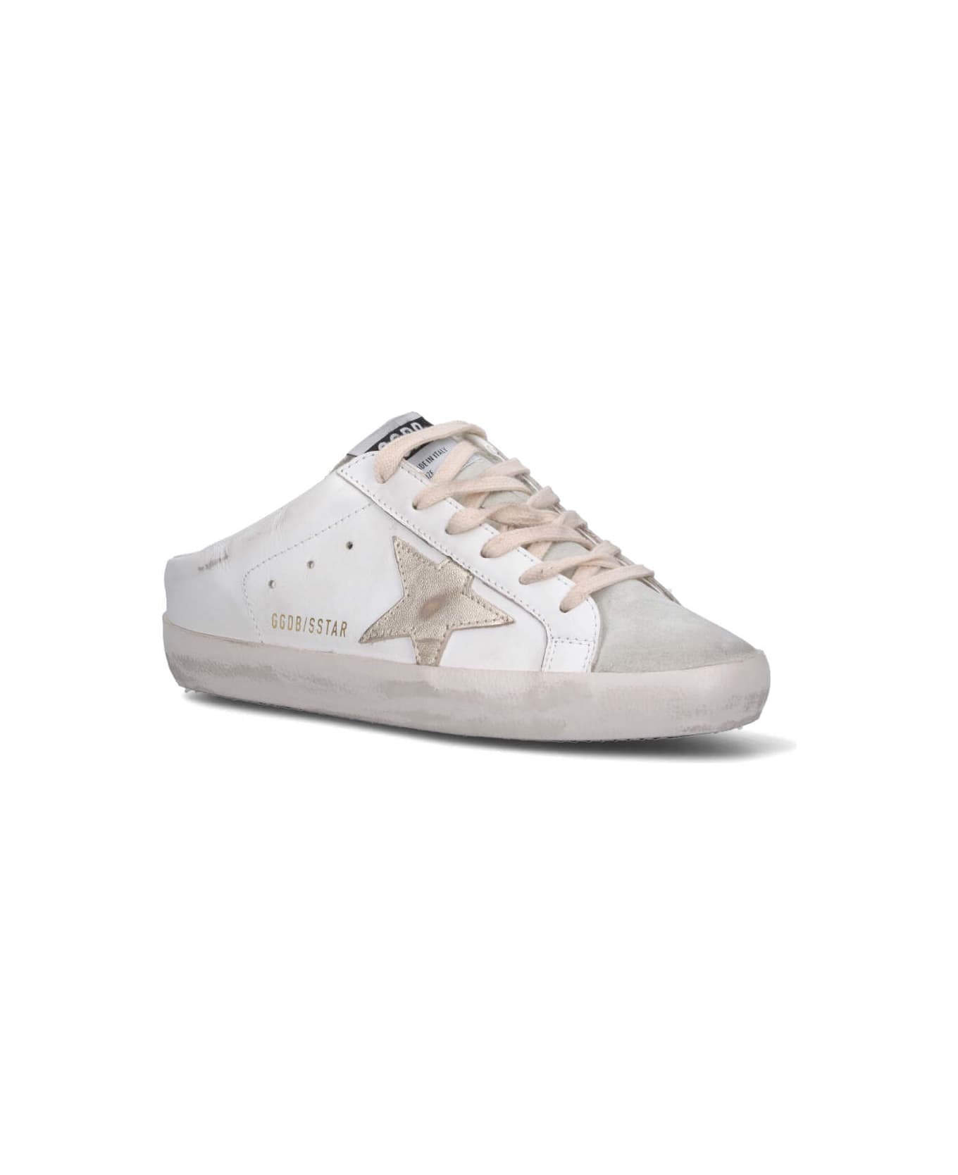 Golden Goose Superstar Sneakers In White Suede And Leather - White