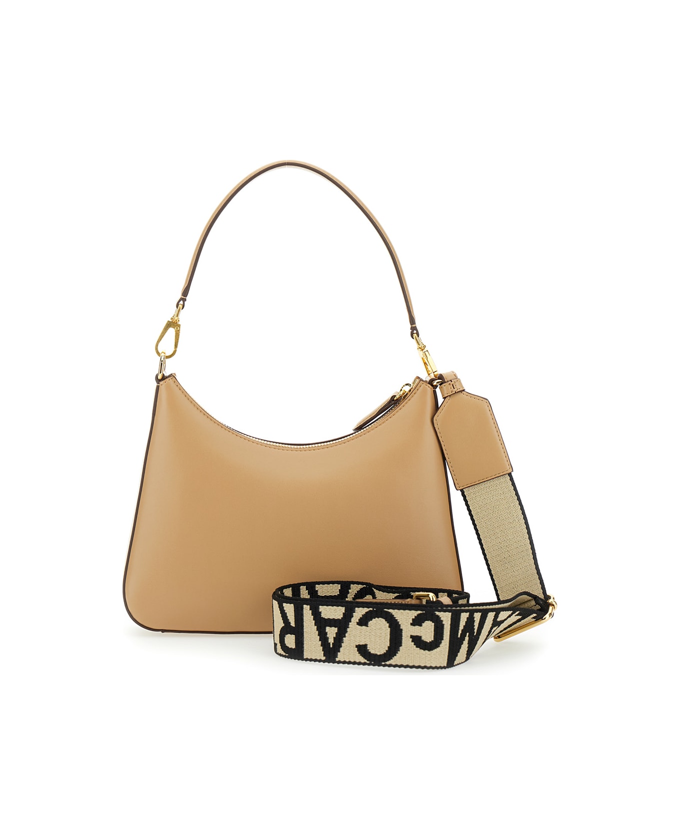 Stella McCartney Beige Shoulder Bag With Perforated Logo In Eco Leather Woman - Beige