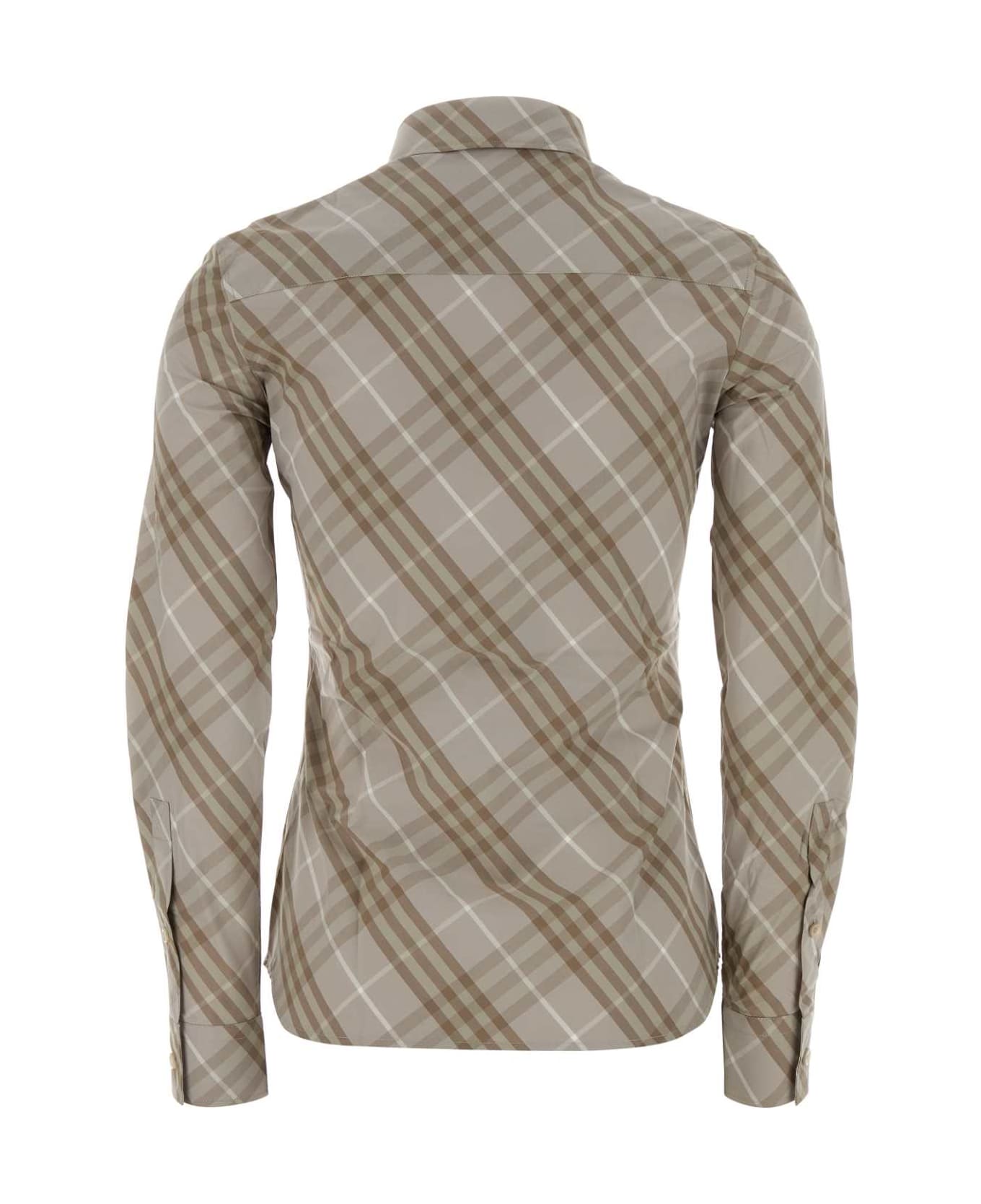 Burberry Embroidered Poplin Shirt - STONEGREYIPCHECK