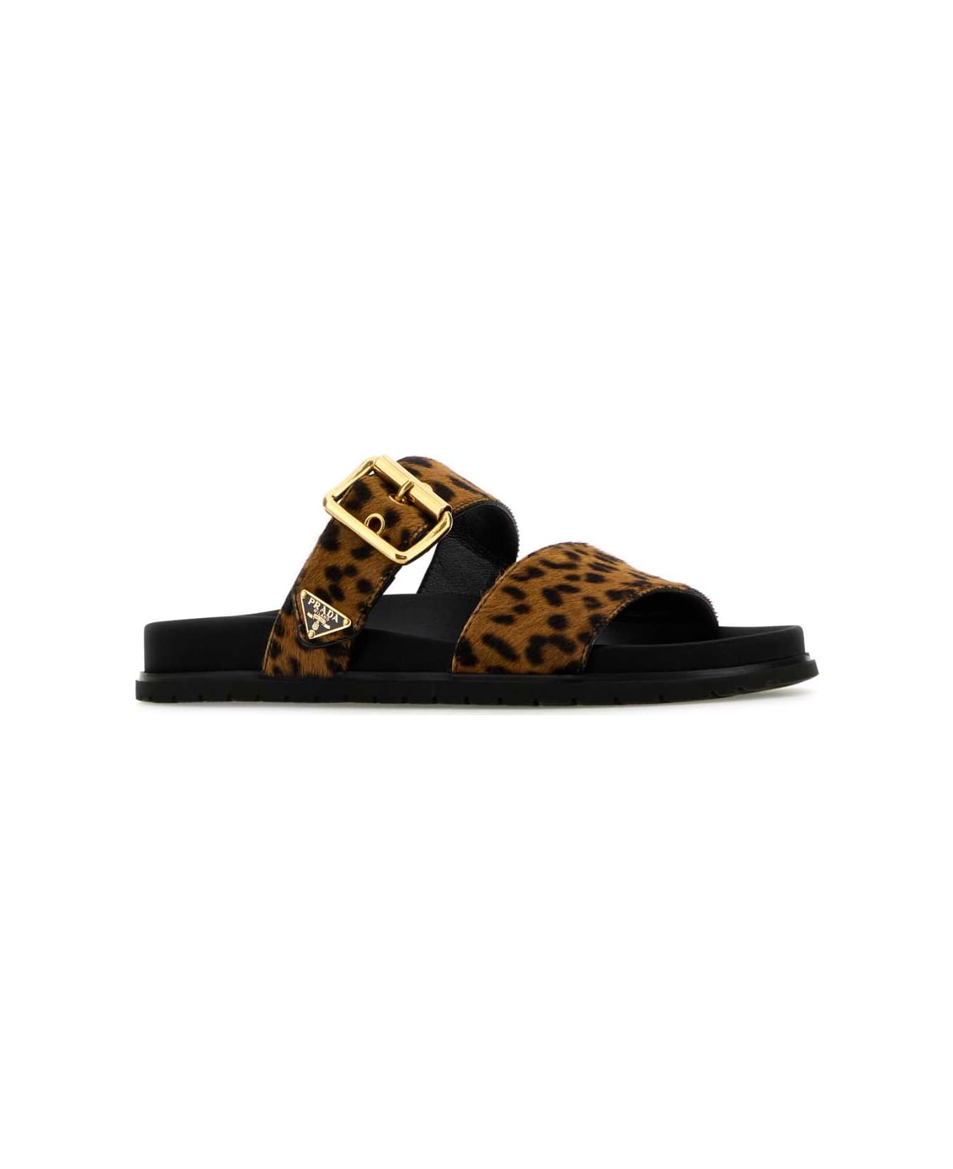 Prada Printed Calf Hair Slippers - MIELE