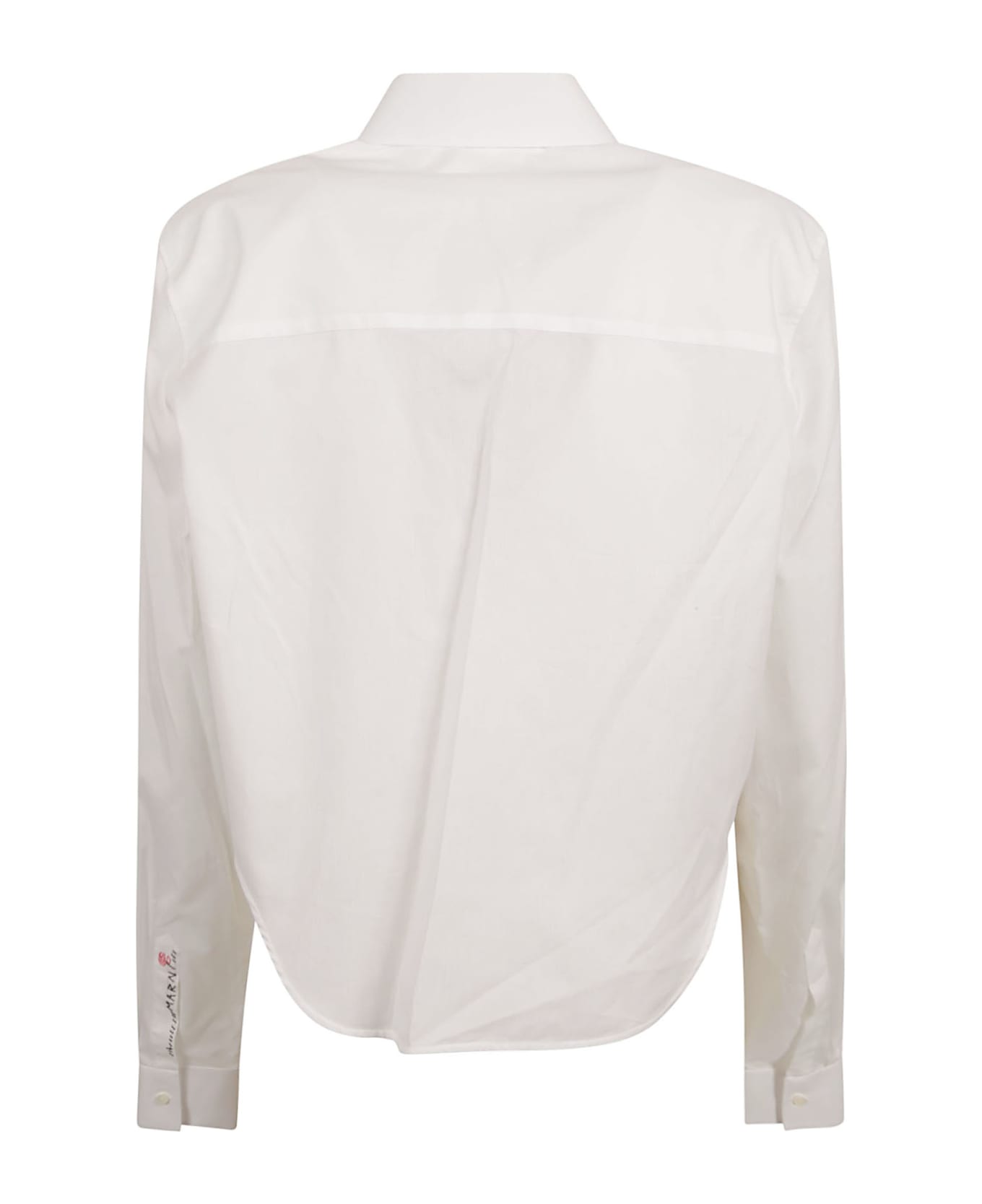 Marni Cropped Shirt In White Cotton - White