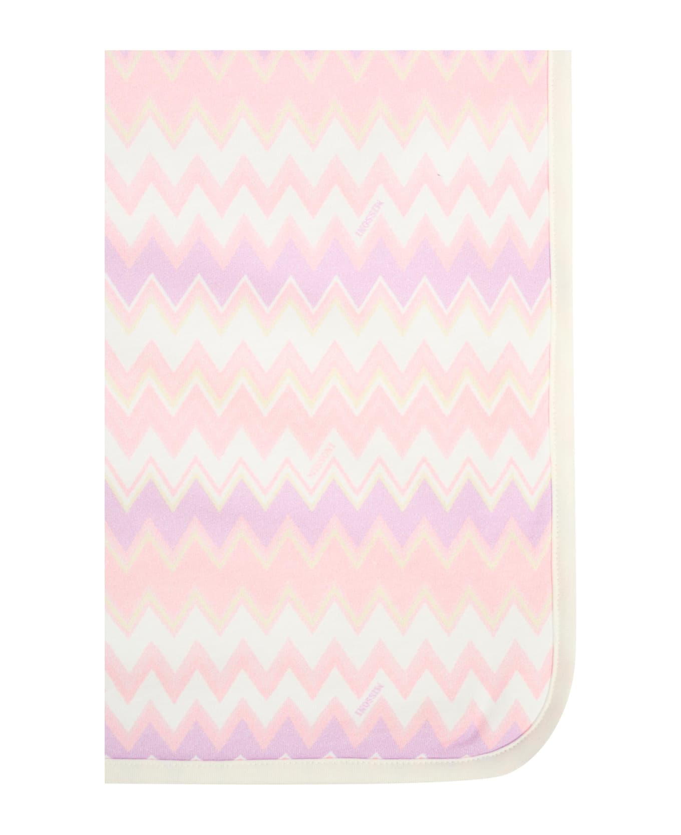 Missoni Pink Blanket For Baby Girl With Chevron Pattern - Pink