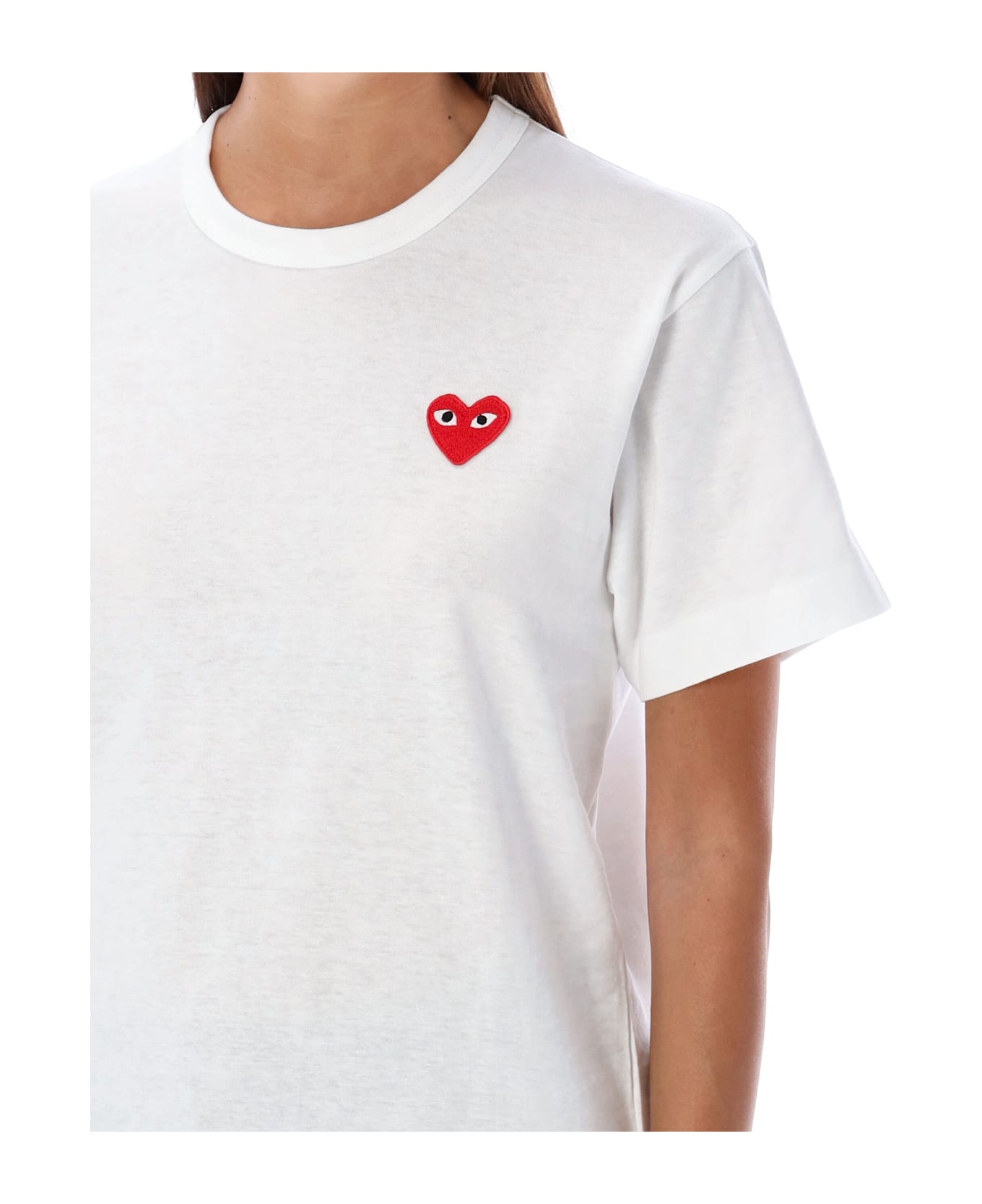 Comme des Garçons Play Classic Heart Patch Tee - WHITE