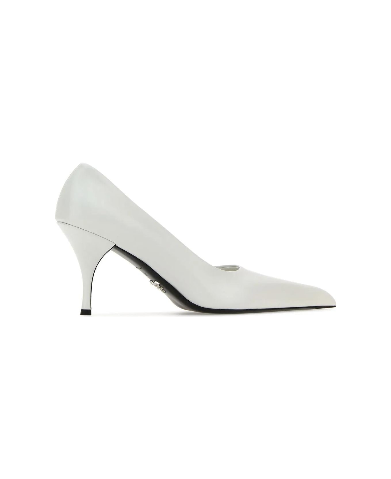 Prada White Leather Pumps - BIANCO