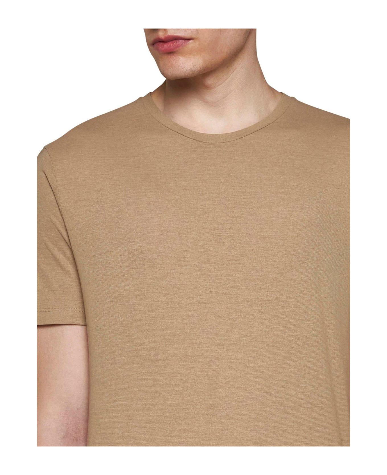 Herno Crewneck Short-sleeved T-shirt - Sabbia シャツ