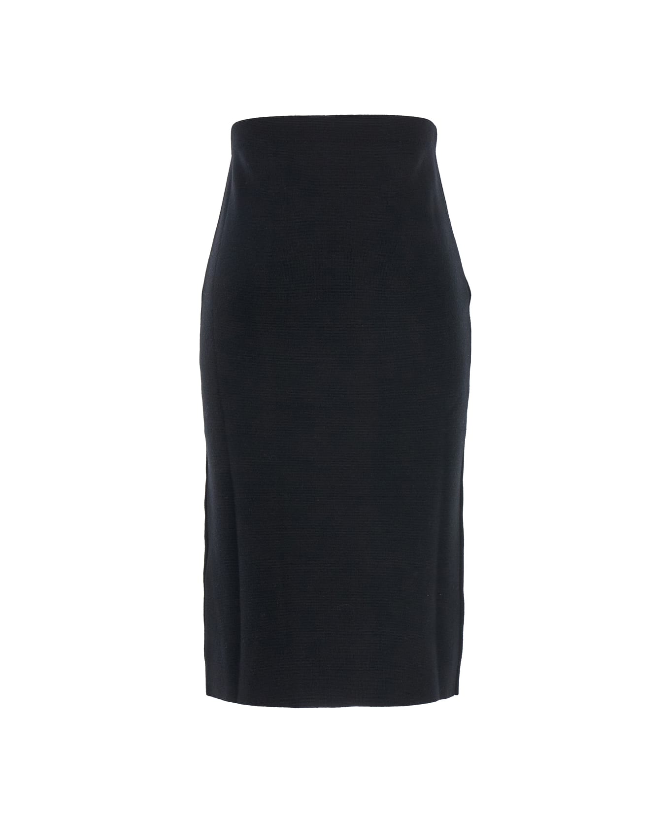 SEMICOUTURE Knit Midi Skirt - Black