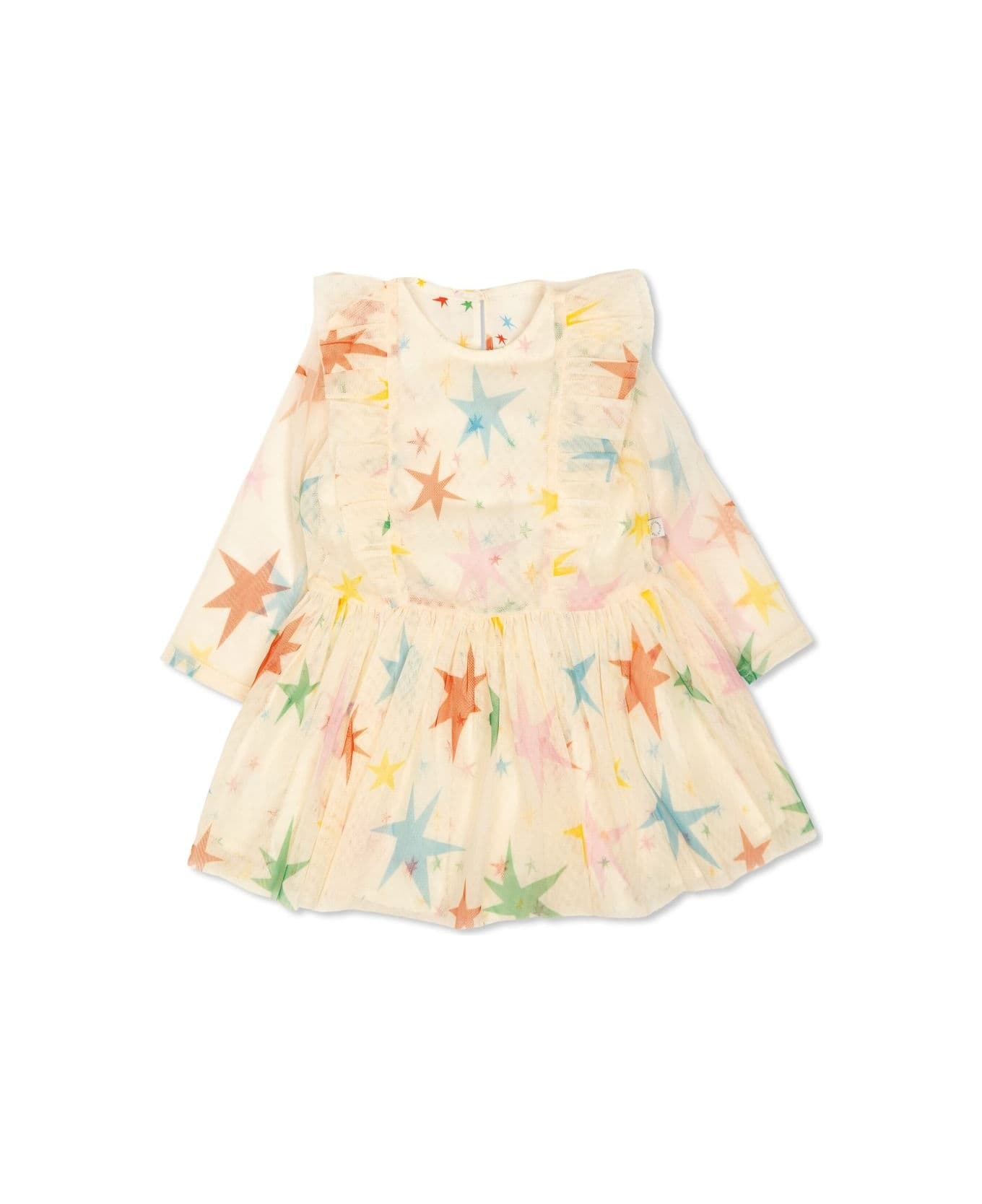 Stella McCartney Kids Dress With Star Motif - Cream