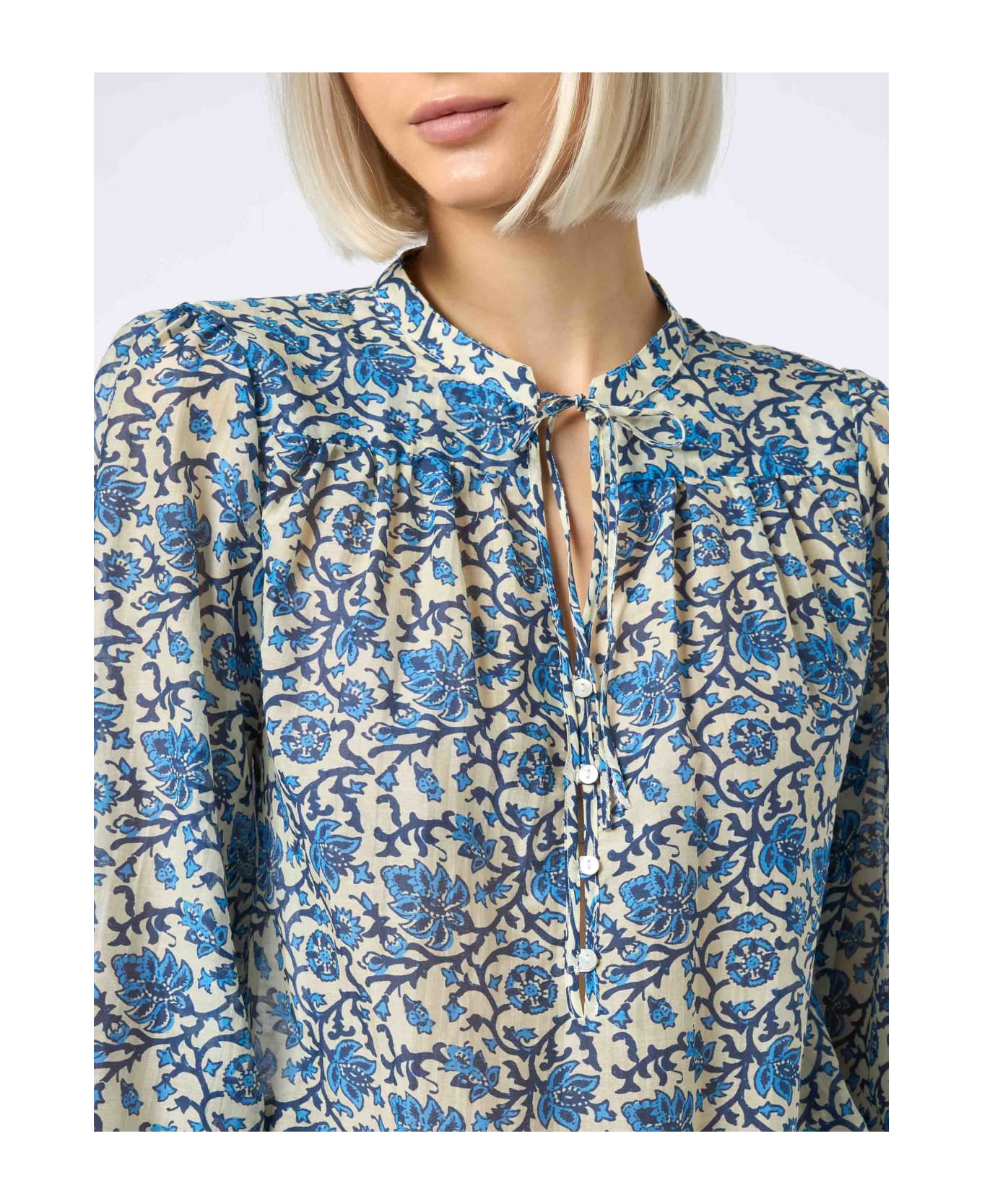 MC2 Saint Barth Woman Silk Voile Blouse Harper - WHITE
