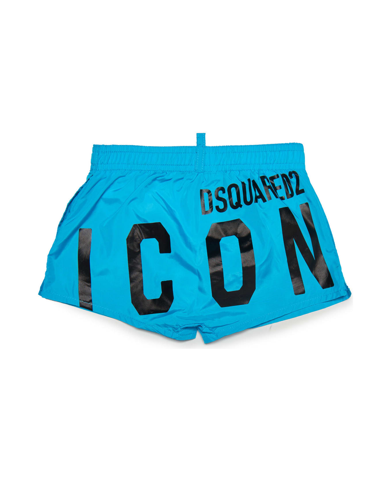 Dsquared2 D2m96b-icon Sw Boxer Dsquared Blue Boxer Swimming Costume With Maxi-logo Icon - Blue grotto