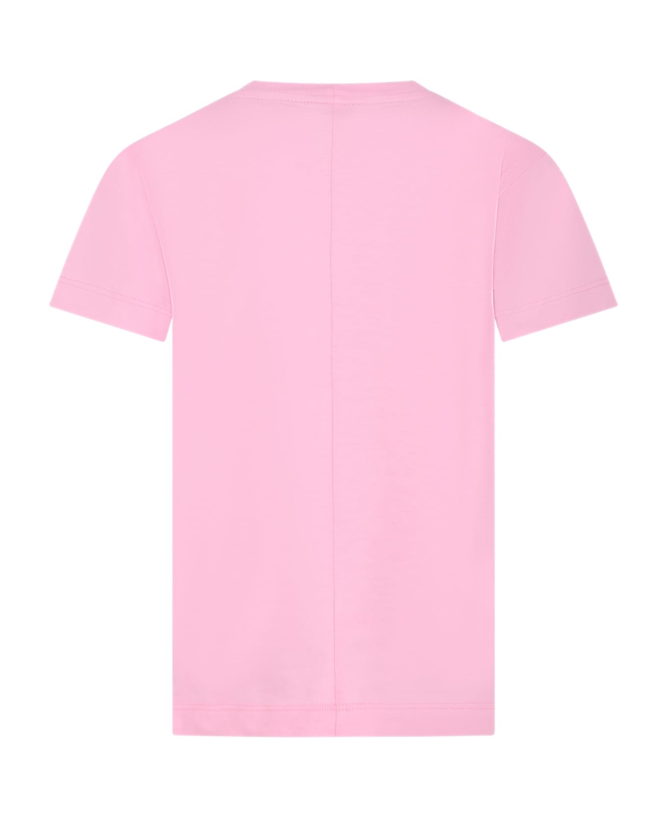 Fendi Pink T-shirt For Girl With Print And Double Ff - Pink Tシャツ＆ポロシャツ