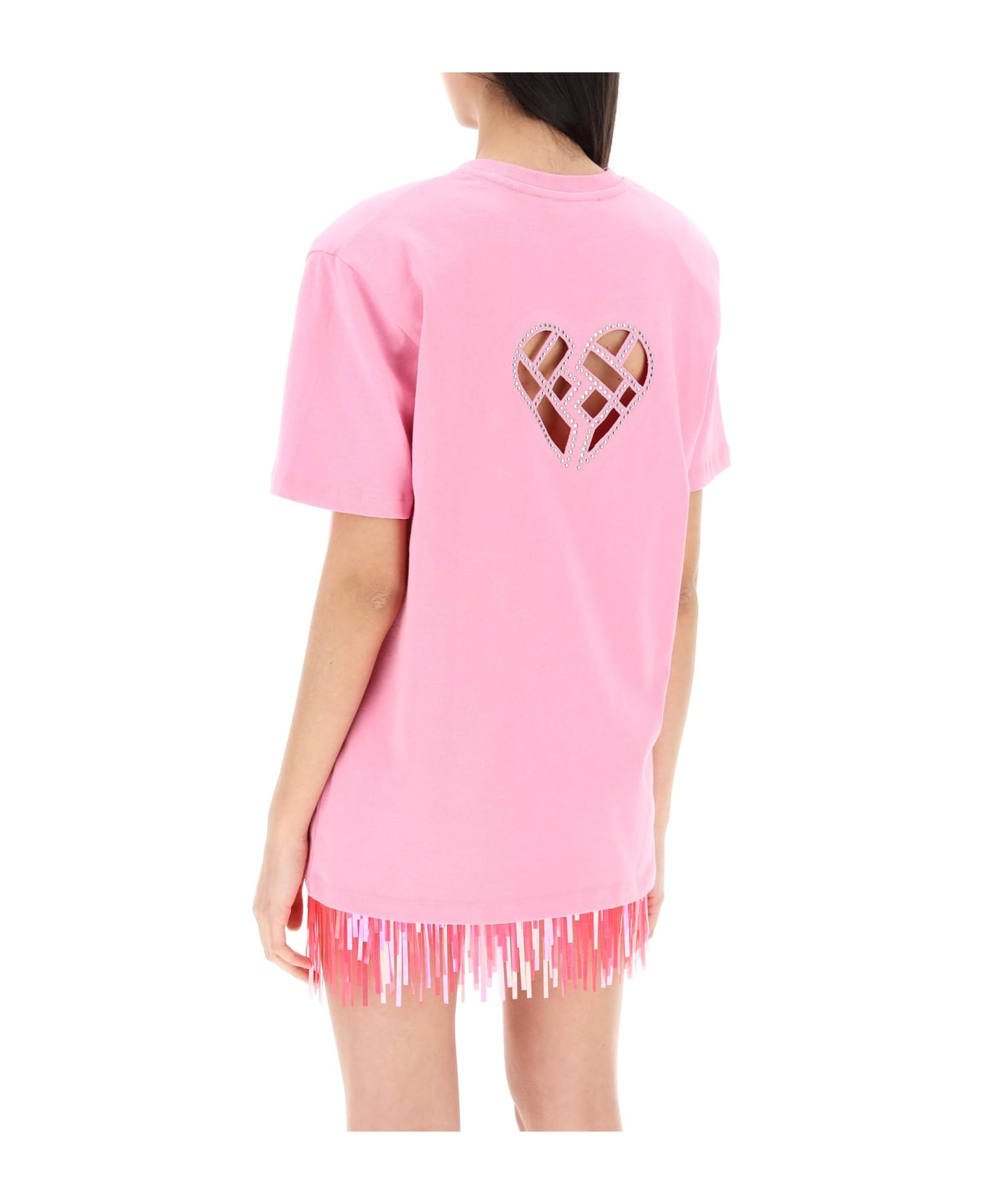 Rotate by Birger Christensen 'aja' Cotton T-shirt - BEGONIA PINK (Pink) Tシャツ