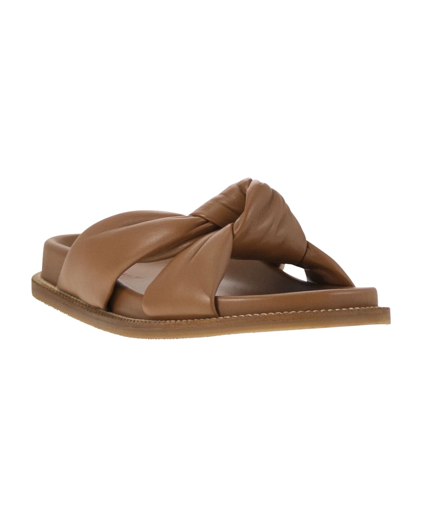 Fabiana Filippi Leather Slipper With Fussbett And Knot - Leather