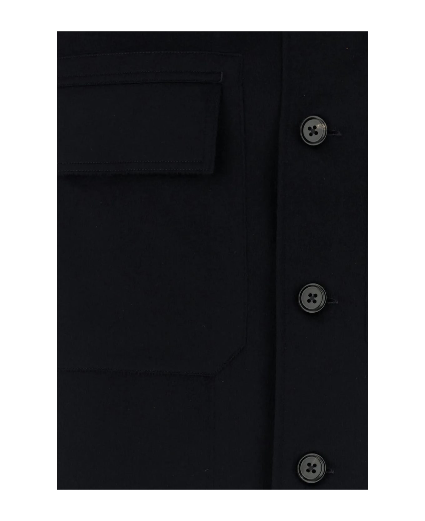 Zegna Midnight Blue Cashmere Shirt - BLUE