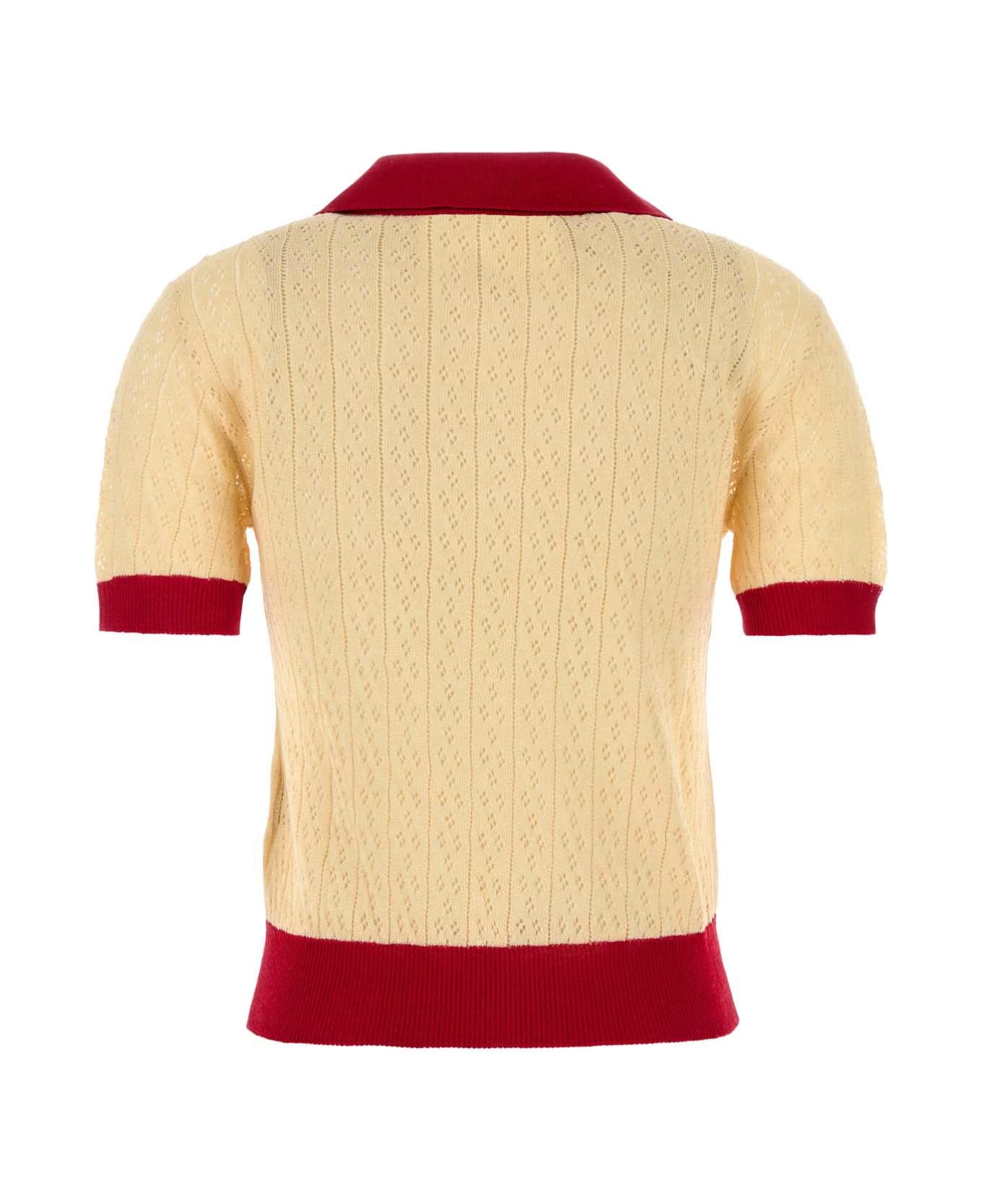 Valentino Garavani Two-tone Linen Blend Polo Shirt - BETULLAPARIS