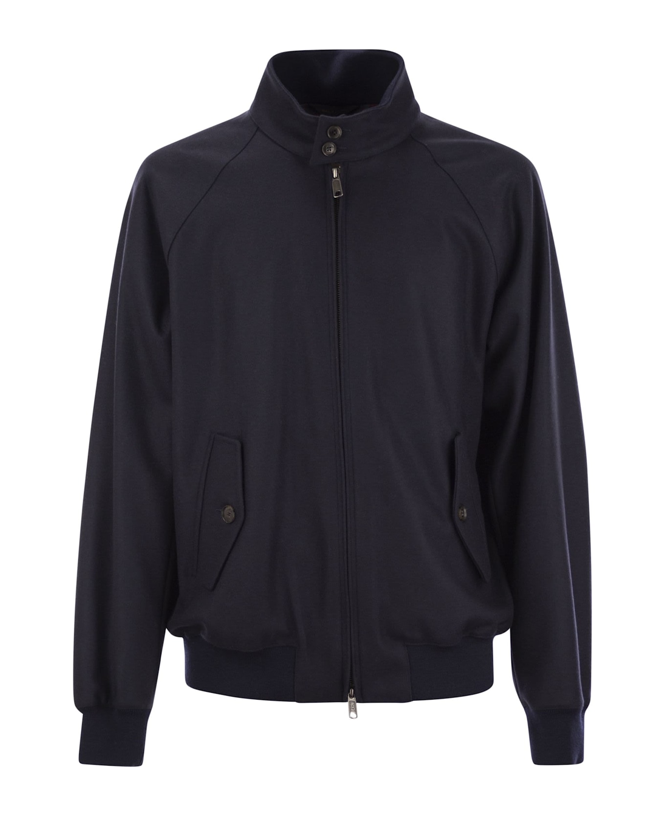 Baracuta Melton - Wool-blend Bomber Jacket - Deep Blue