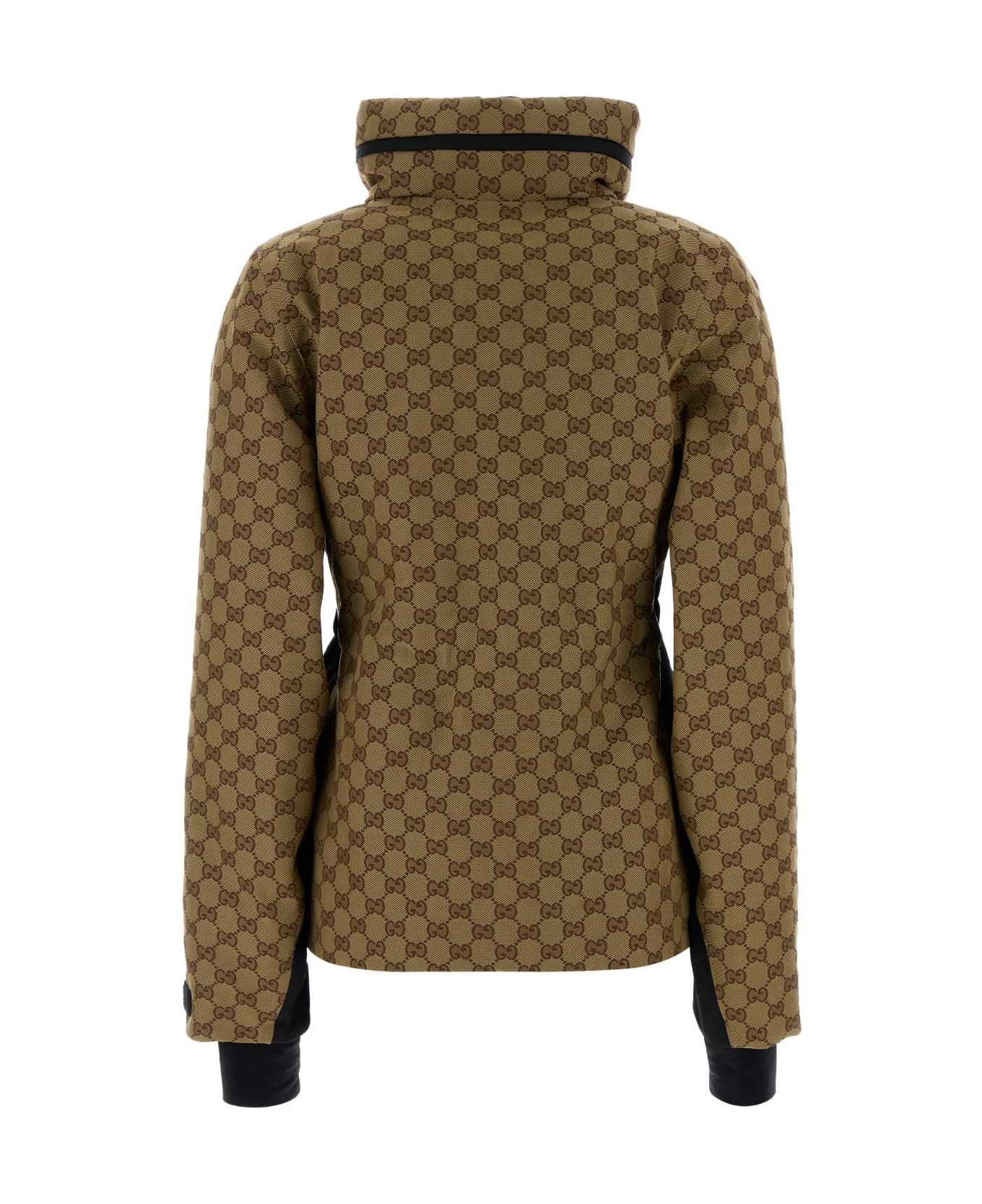 Gucci Embroidered Nylon Padded Jacket - BEIGEEBONY