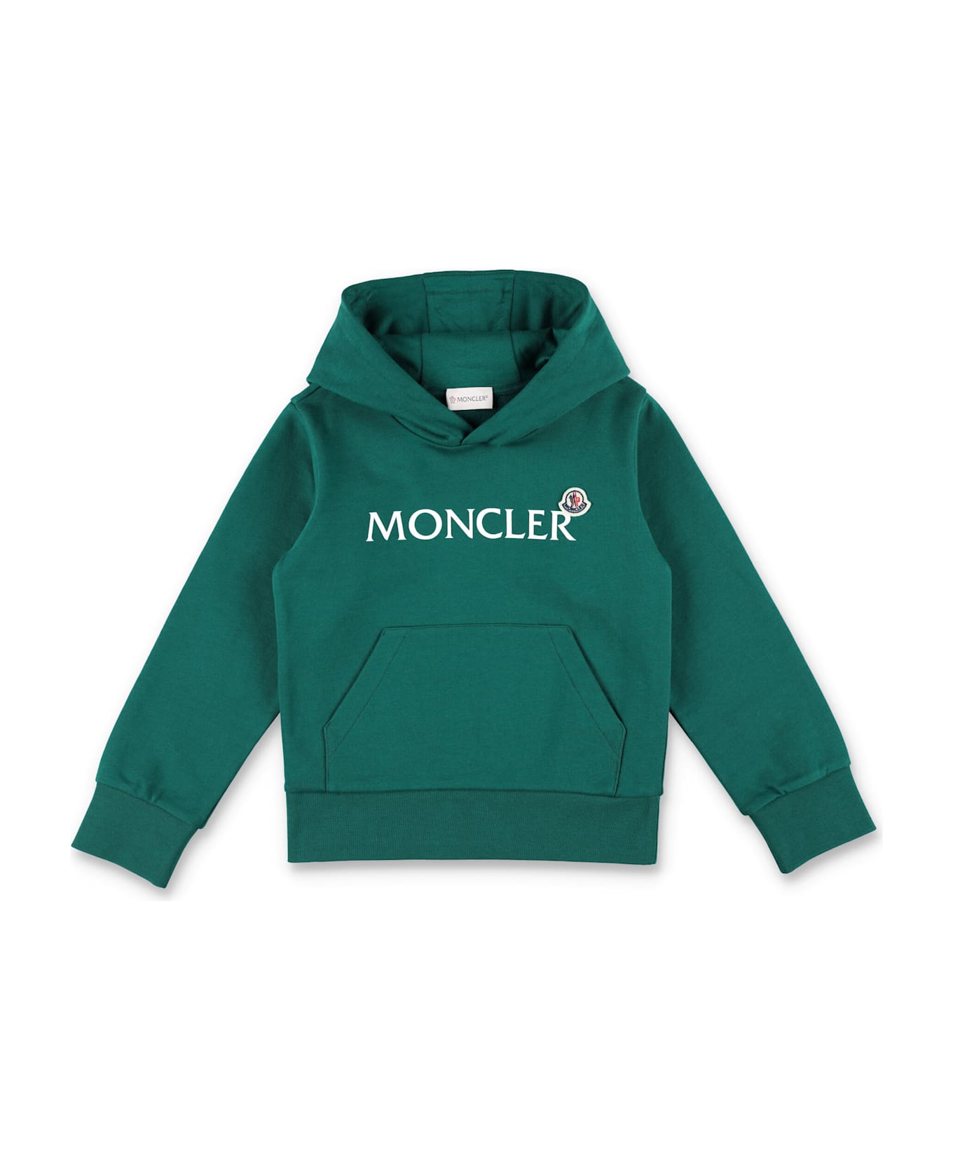 Moncler Kid - Logo Cotton Hoodie - GREEN