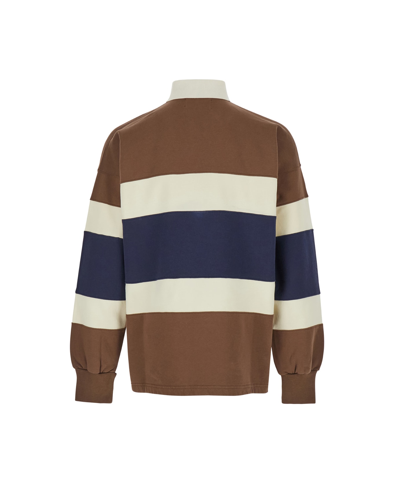 Autry Long Sleeve Striped Polo Shirt - CHO/WH VT/BL