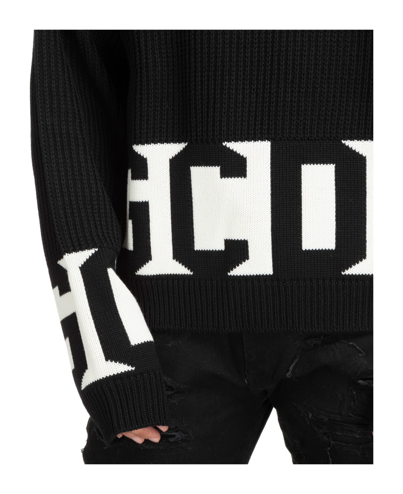 GCDS Wool Sweater - Black