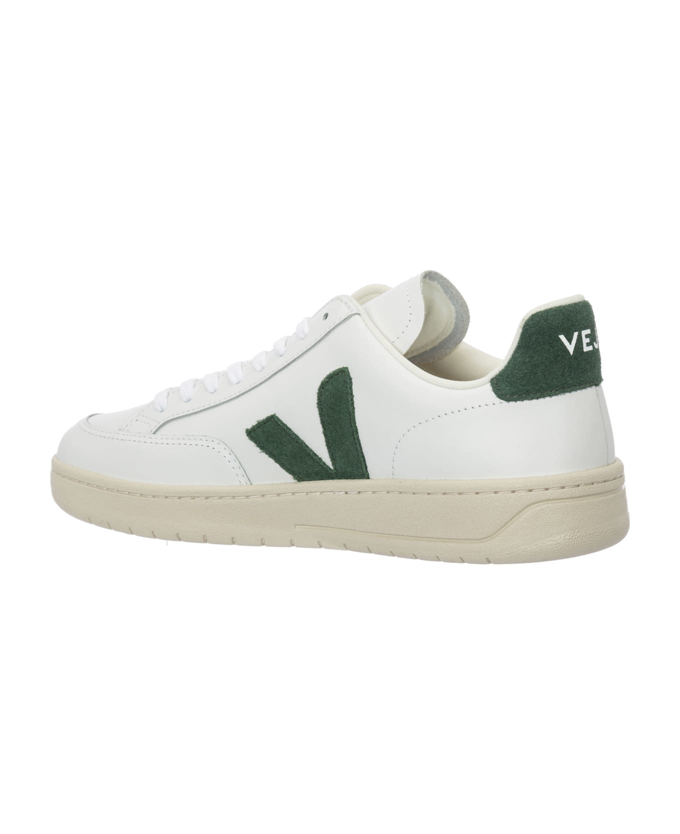 Veja V-12 Leather Sneakers - White/cyprus