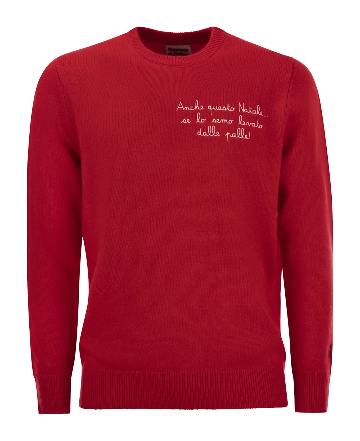 MC2 Saint Barth Vacanze Di Natale Jumper In Wool And Cashmere Blend - Red