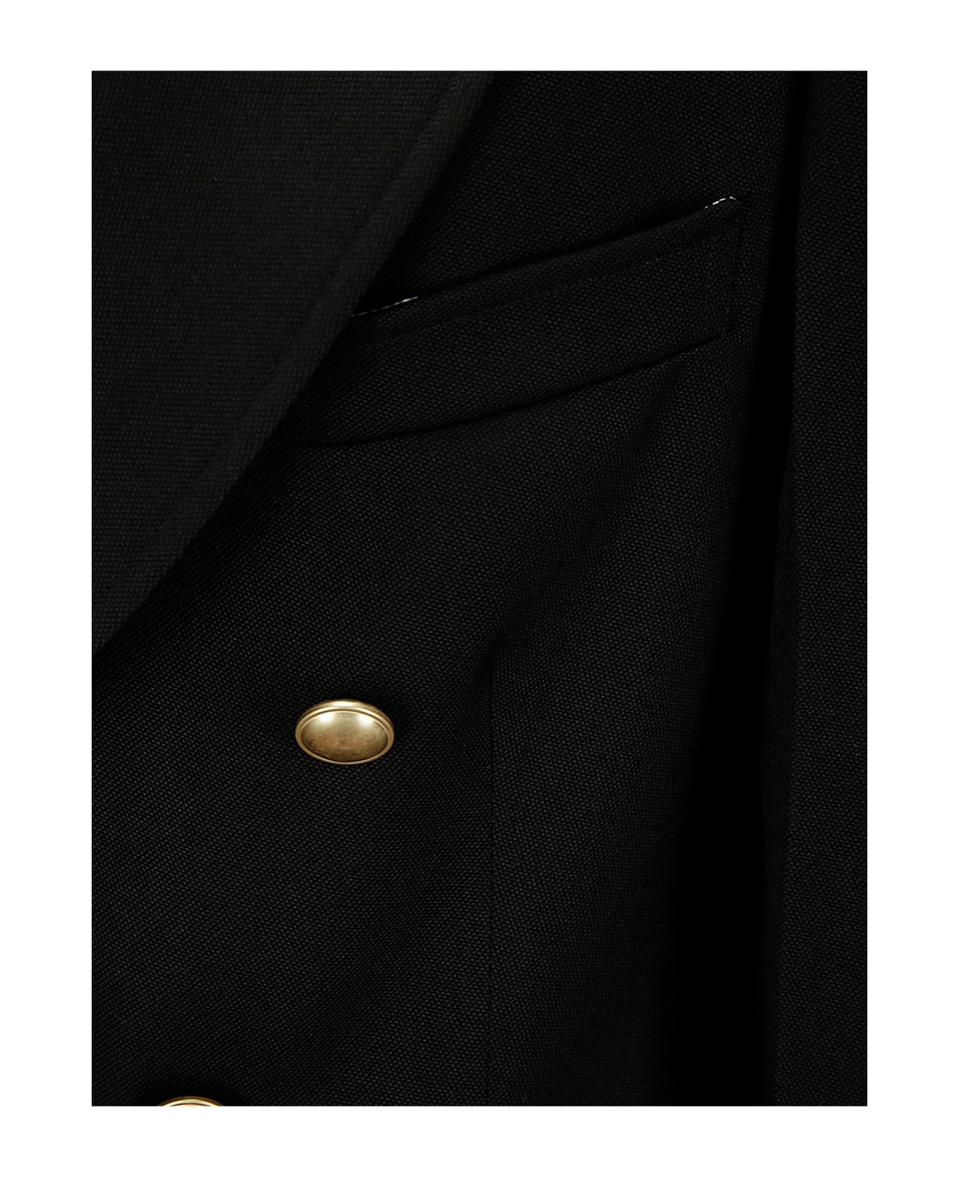 Victoria Beckham Button Detail Double Breasted Jacket - BLACK