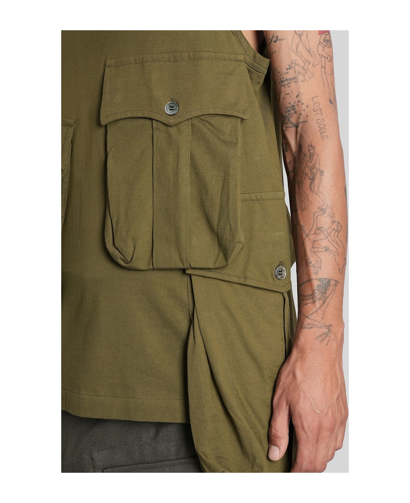 Comme Des Garçons Homme Plus Tank Top In Green Cotton - green