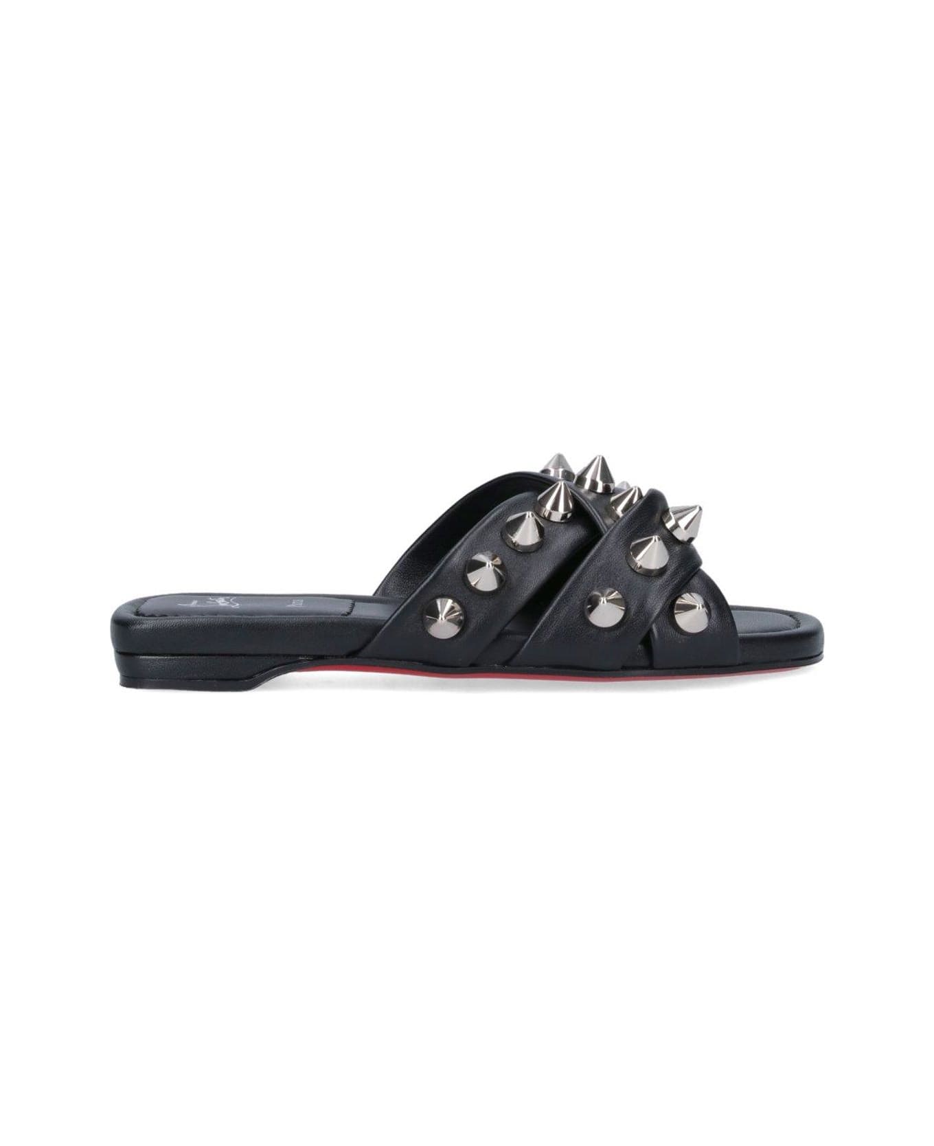 Christian Louboutin Stud Embellished Open Toe Sandals - Black サンダル