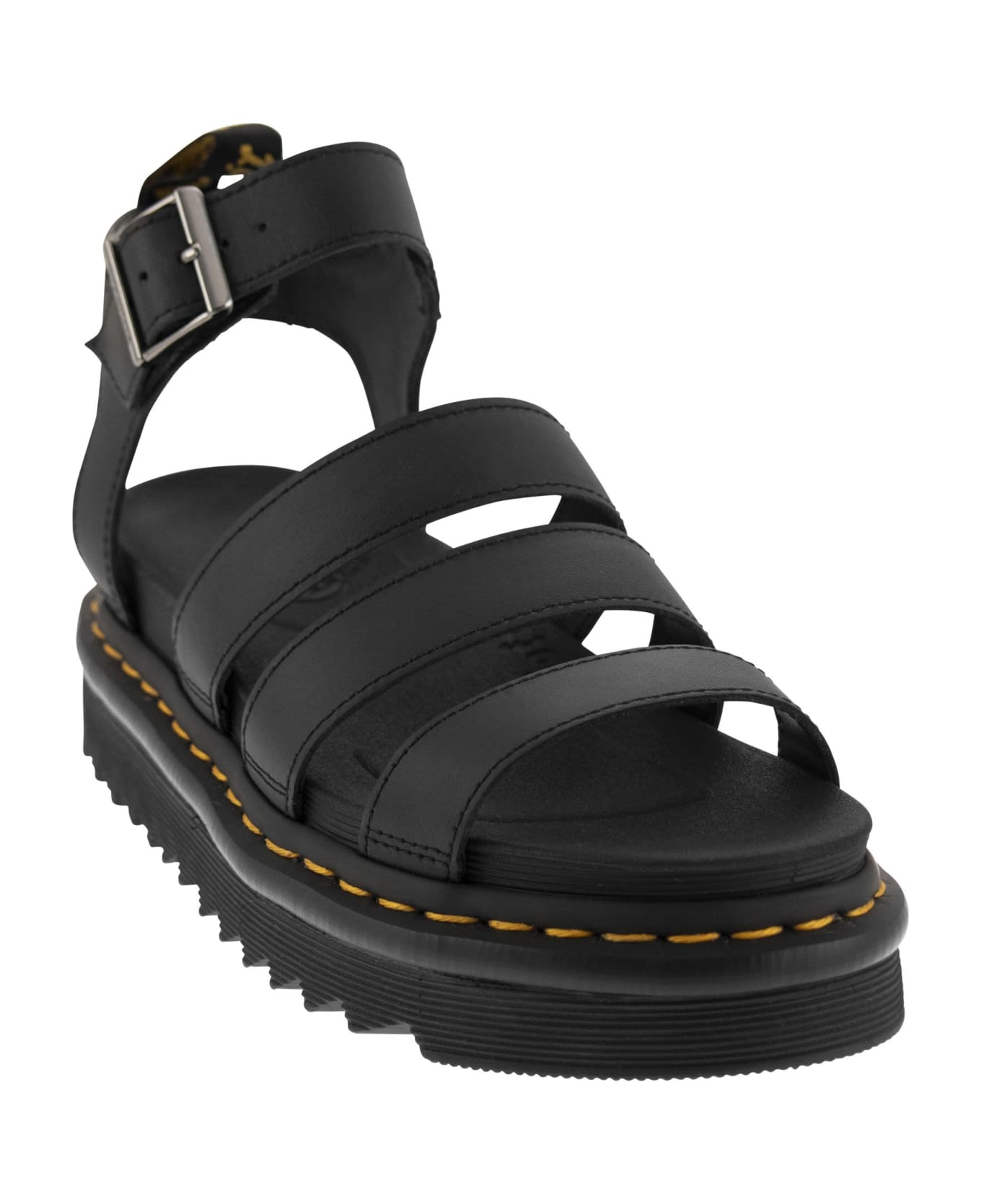 Dr. Martens Blaire Leather Sandals With Straps - Black