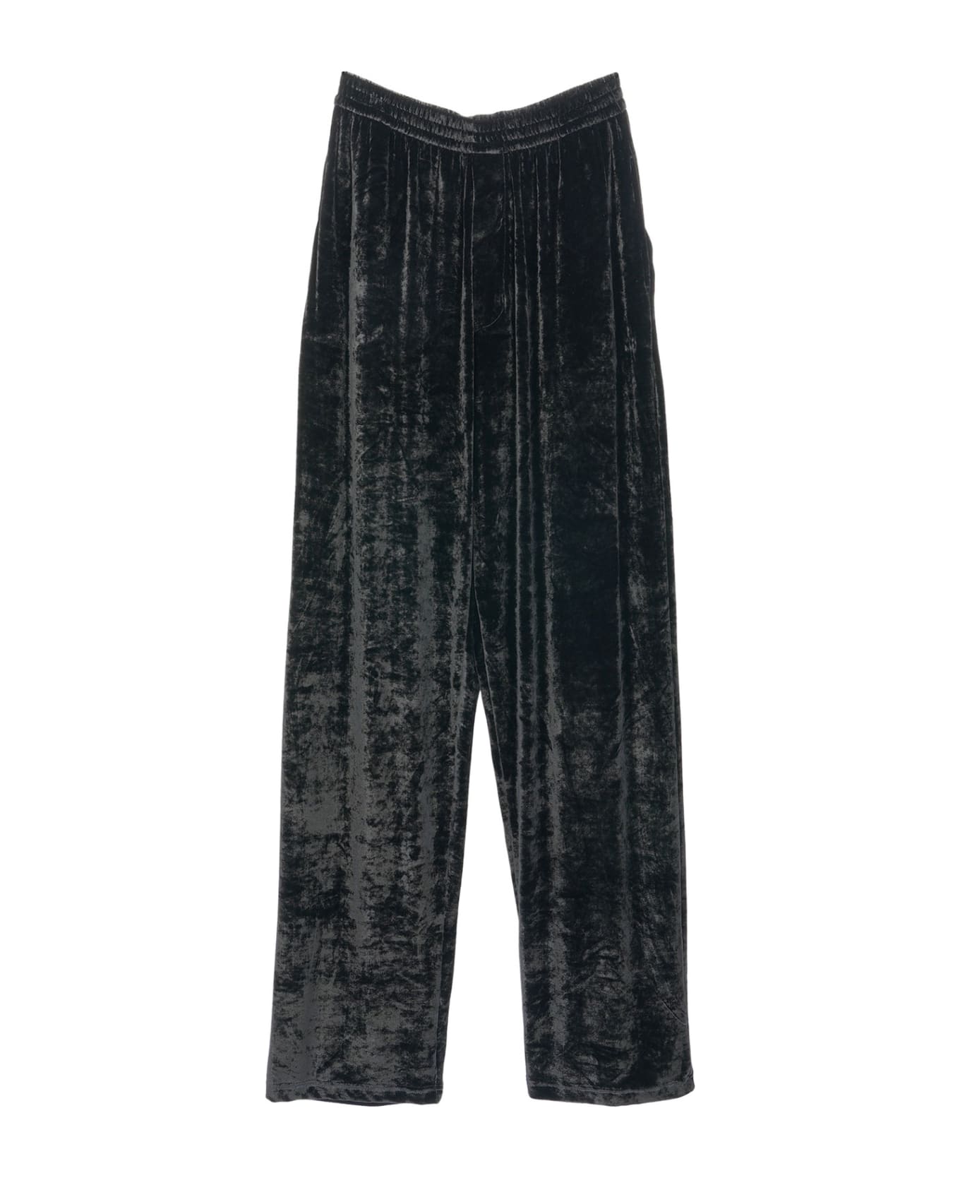 Balenciaga Velvet Baggy Pants - BLACK